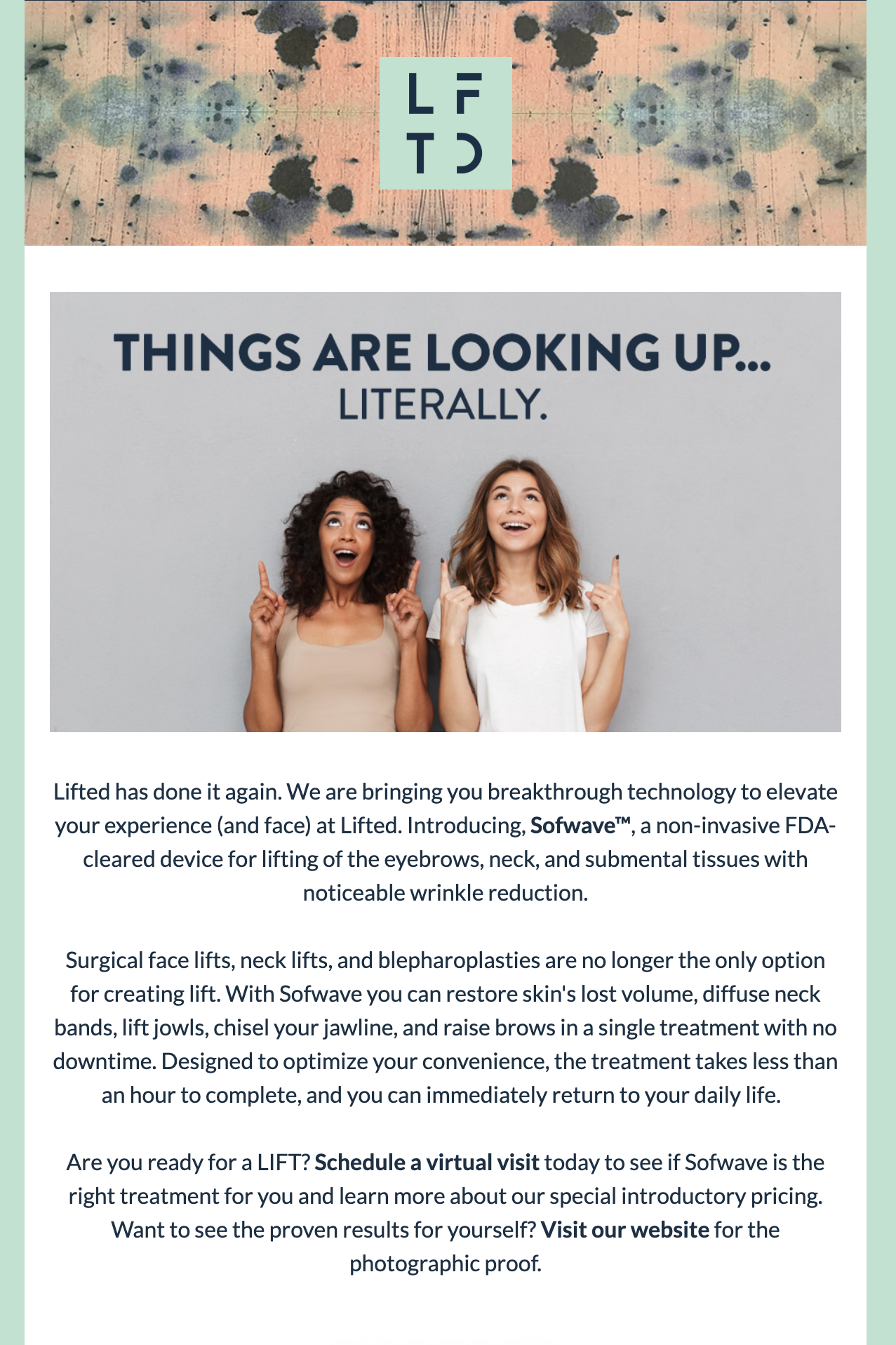LIFTED BEAUTY + WELLNESS (click image to view full email)