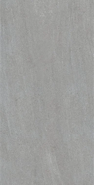 Close-up of light gray tiled floor with visible grout lines.