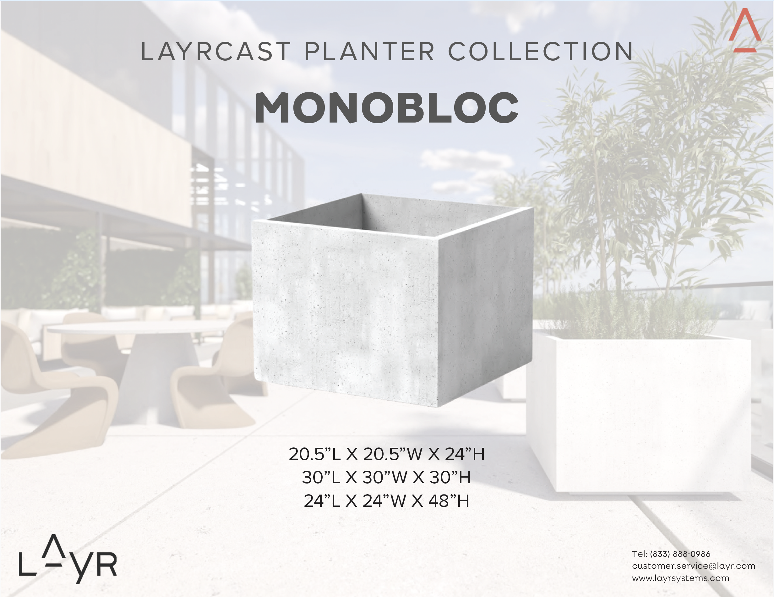 Precast planter Monobloc