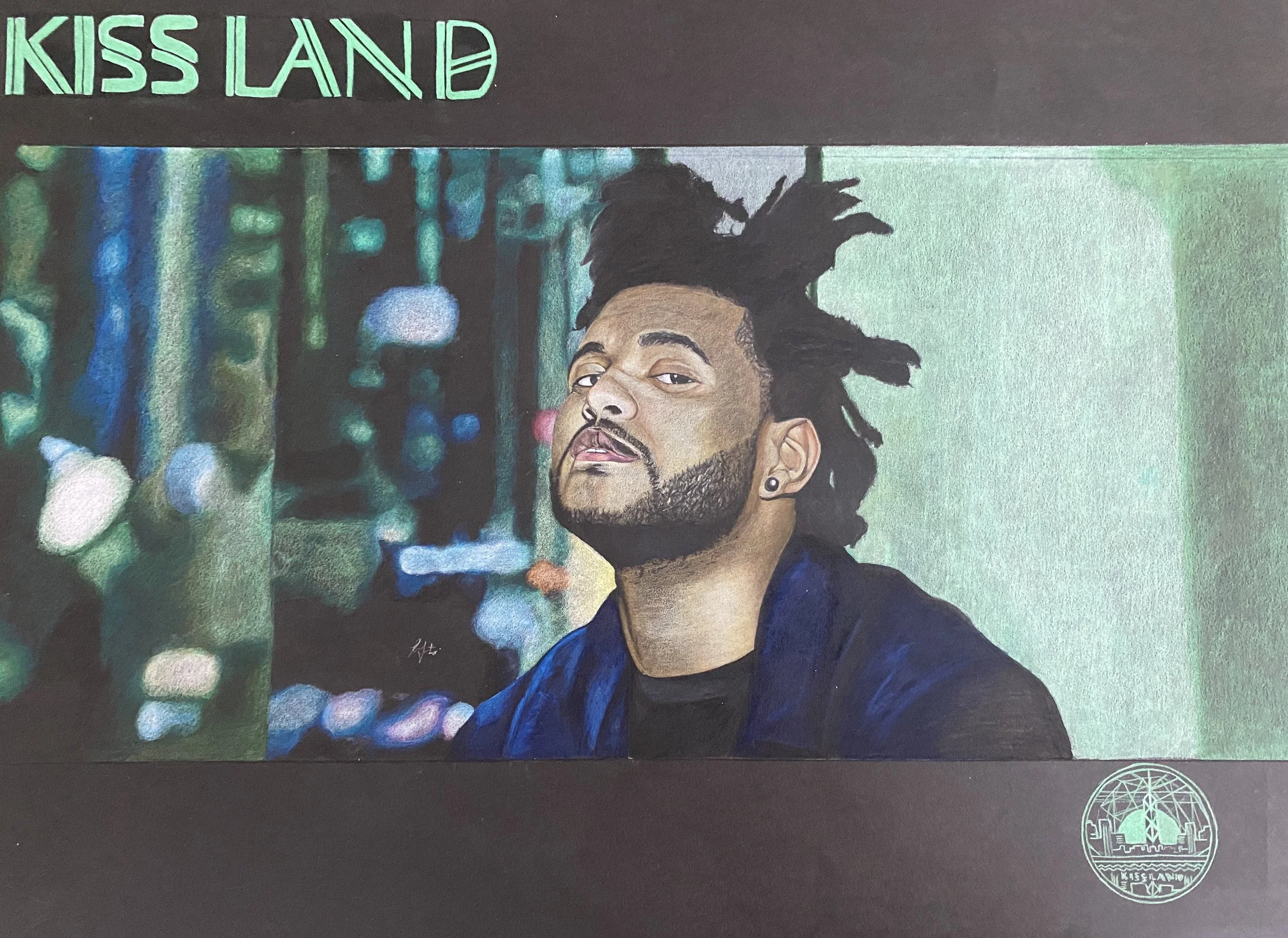Colored Pencil of thr weeknd Kissland's album cover
