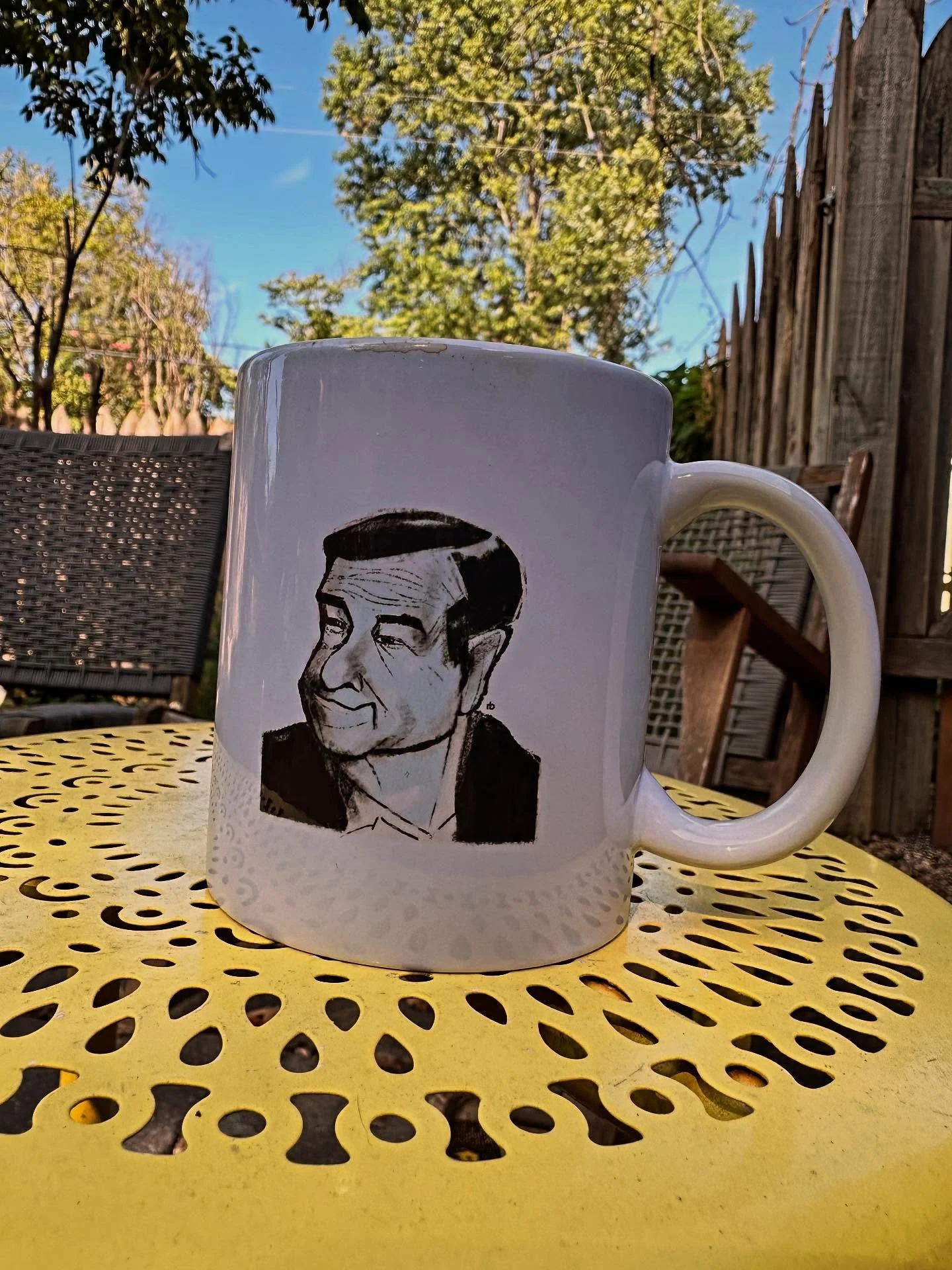 Had another one of my Walter Matthau illustrations printed on a mug. Morning coffee with WM. Huzzah!