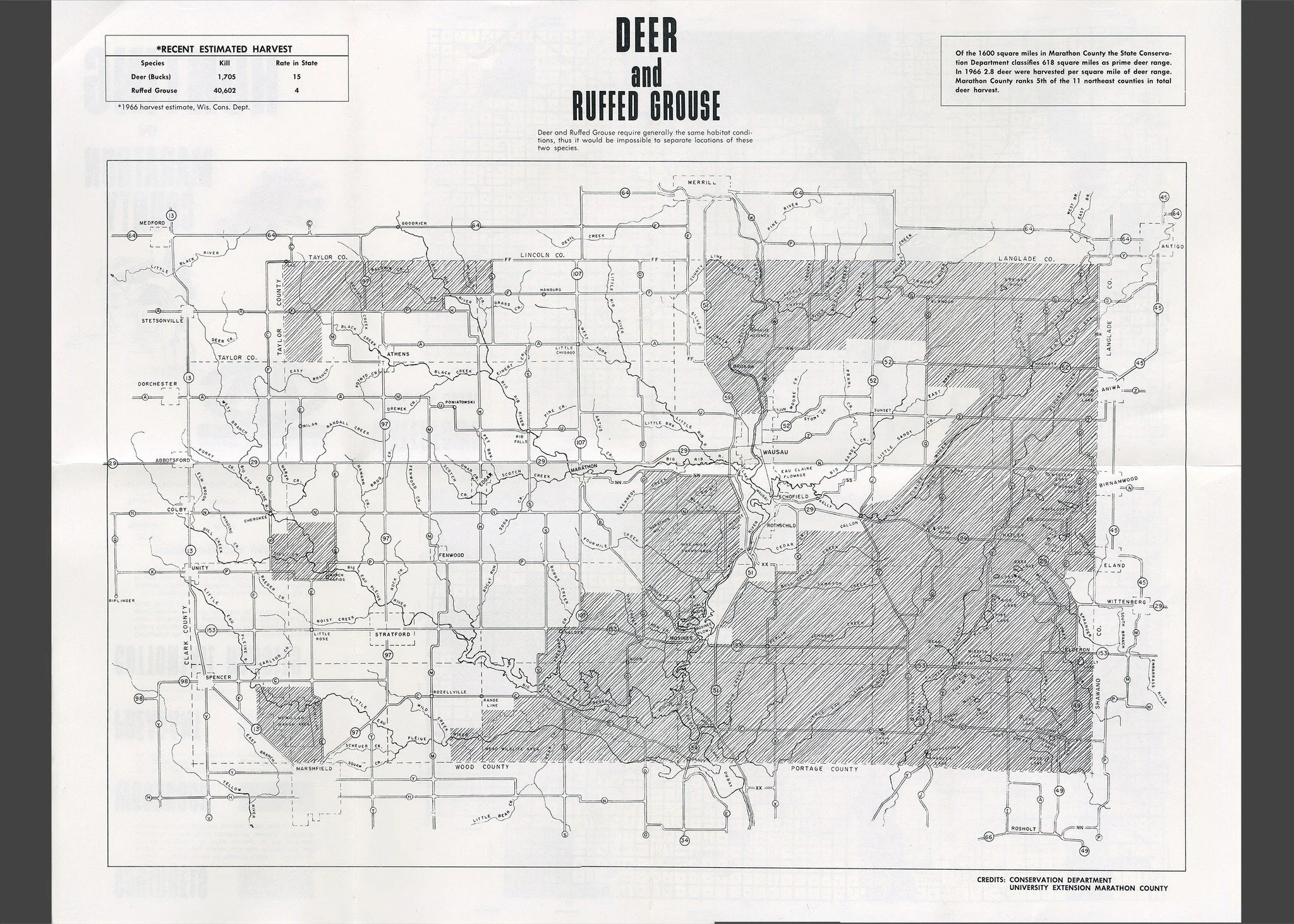 Some of you may have noticed the final March MAPness post from yesterday seemed like it could be an April Fools Day goof. And it was.

So to be clear, there were no "red-tail deer" in Marathon County back in the late 1960s causing car accid