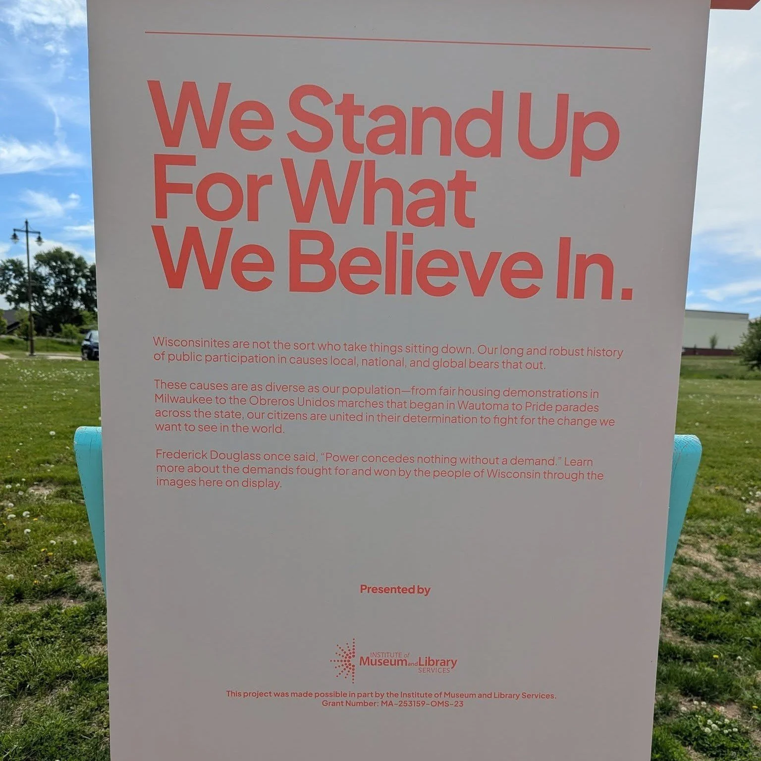 📸 **Now on Display Along Wausau's Riverfront!**

"We Stand Up For What We Believe In" is a powerful traveling outdoor exhibit from the Wisconsin Historical Society that highlights the many ways Wisconsinites have come together to advocate 