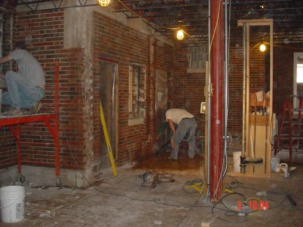 Exterior North Wall of Woodson House Exposed to New Reception Area