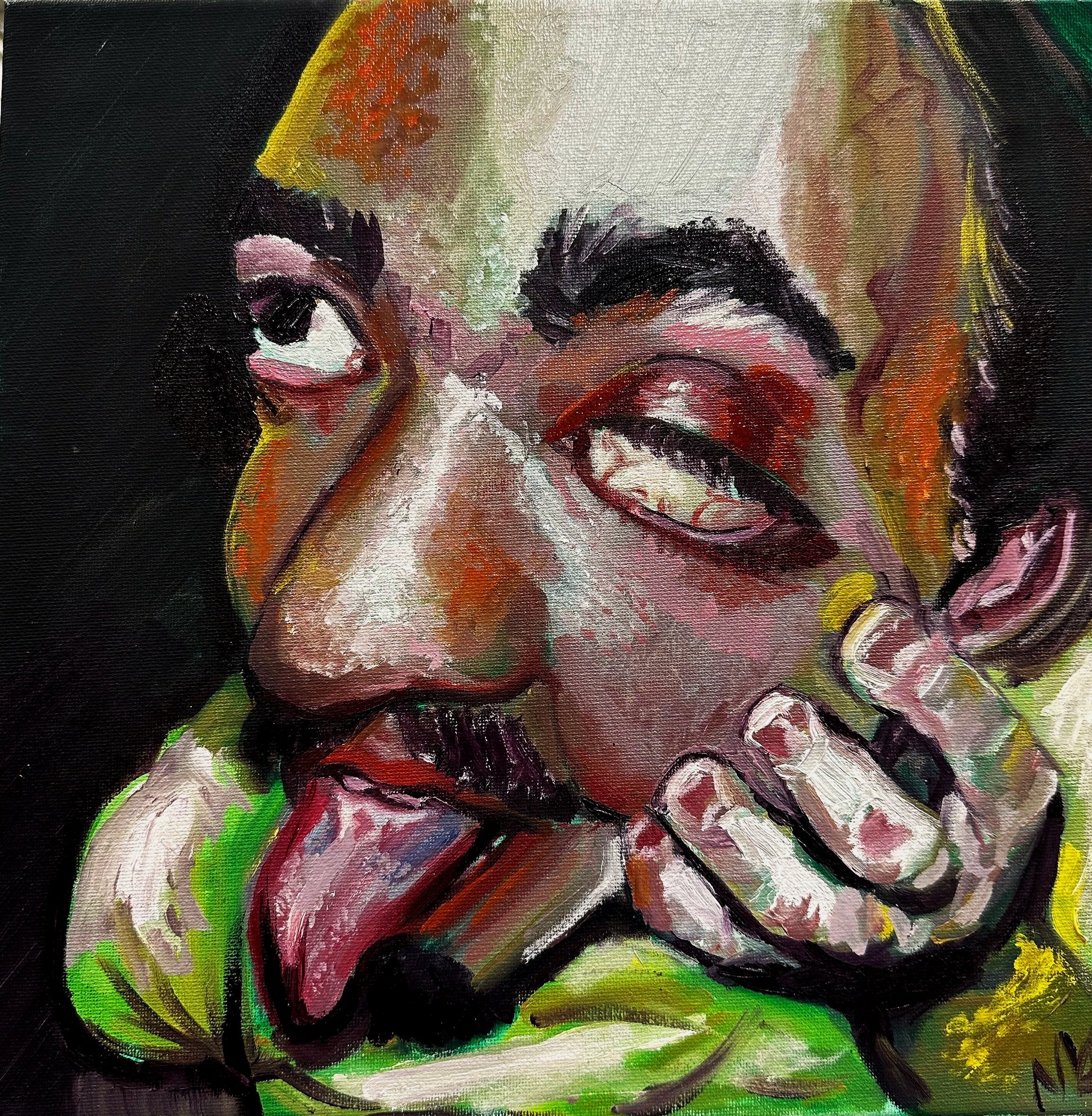 "Absurdist Mitch" 2024, oil on canvas