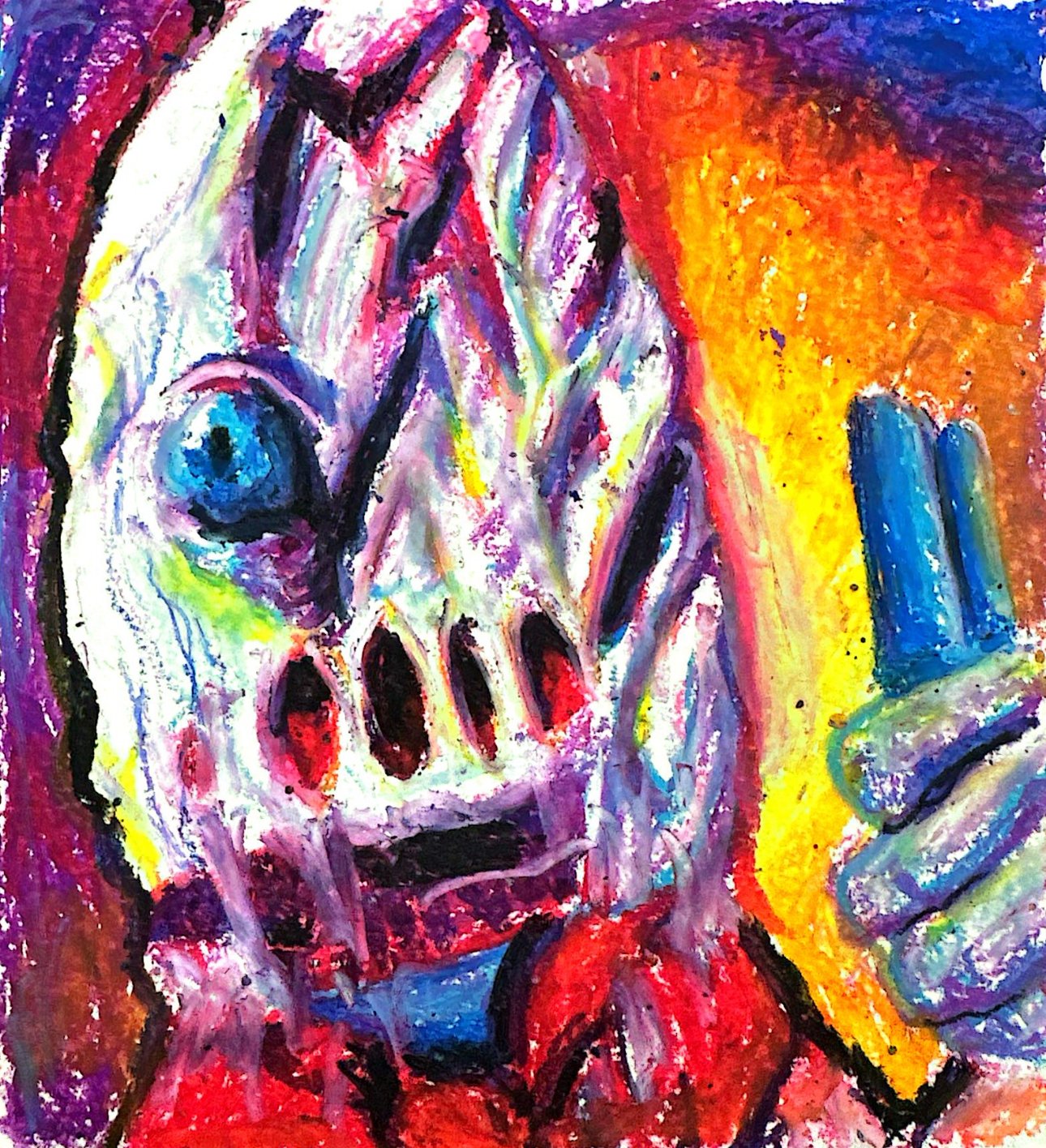 "mr. sprinkly" 2024, oil pastel