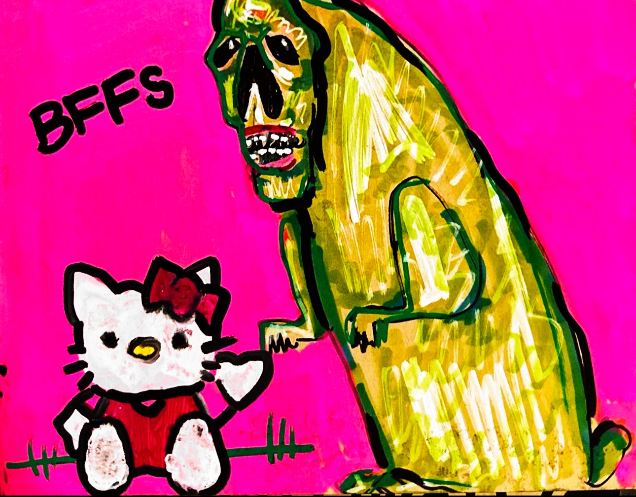 "BFFS" 2024, paint marker, alcohol marker