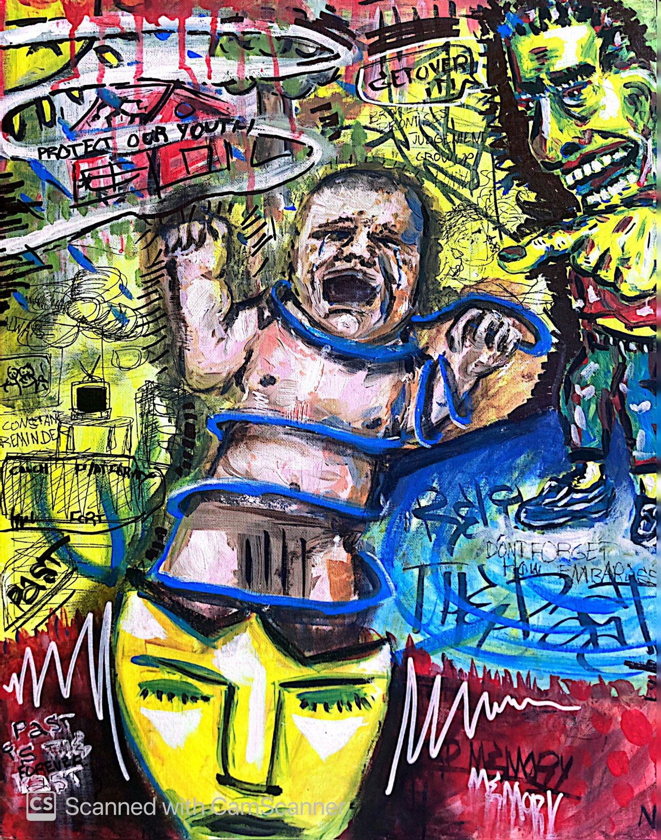 "Past" 3/3 of series "Yesterday, Today and Tomato, No Mom This Isn't Teenage Angst" 2022, acrylic and oil on canvas