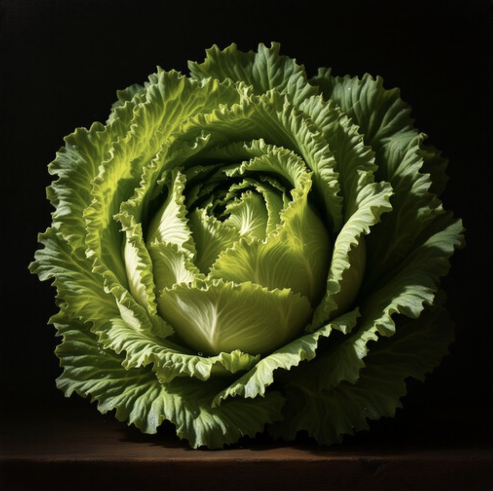 dark and moody green cabbage