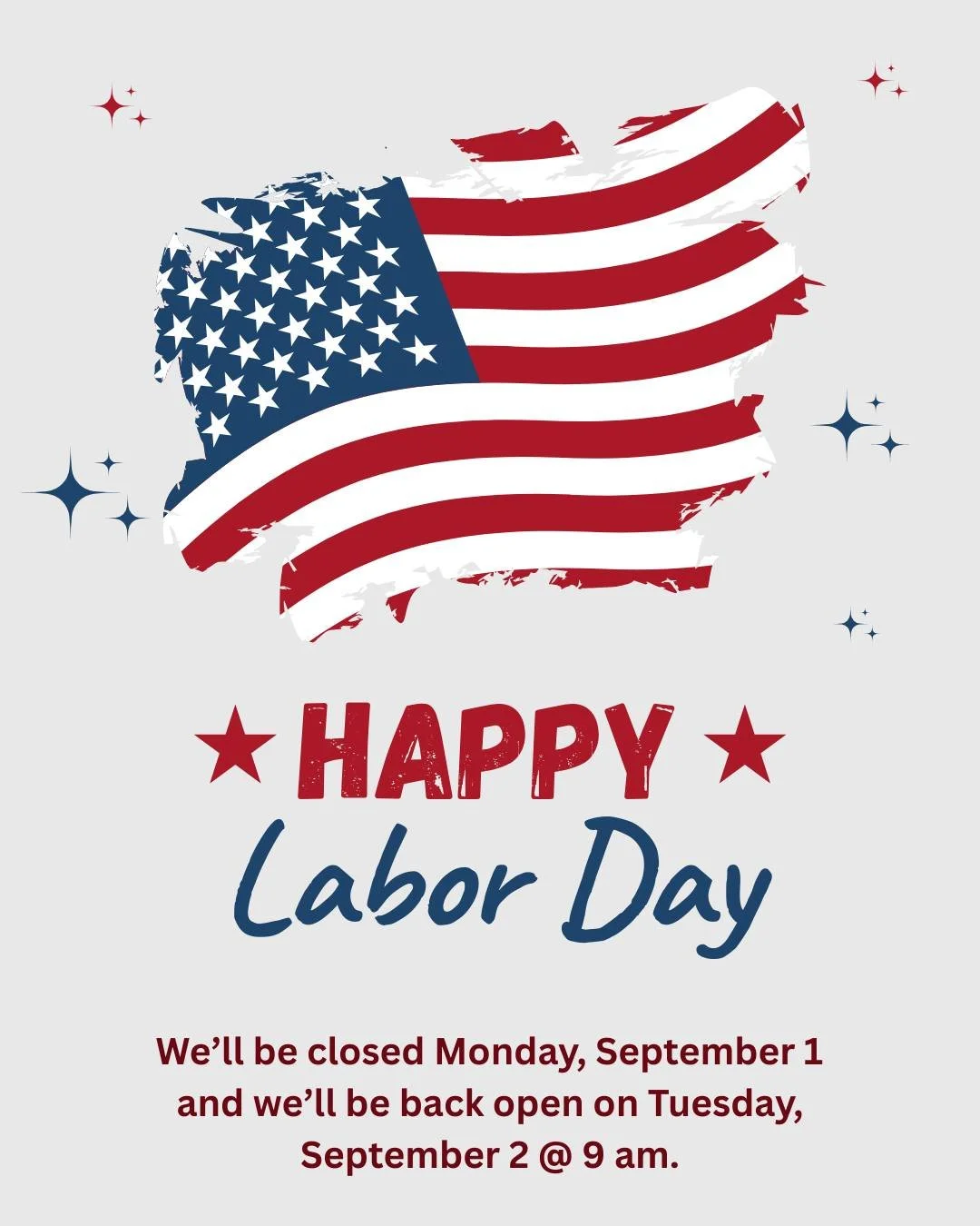 Happy Labor Day! 🎉 
We’ll be taking the day off to rest and recharge. 
See you Tuesday!
📍 189 Old Greenville HWY, Clemson, SC 29631
☎️ (864) 654-3863
📩 ClemsonCopyShop@gmail.com
#LaborDayWeekend #CampusCopyShop #ClosedForTheHoliday #Back