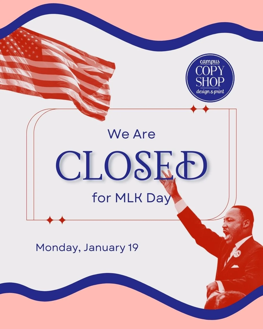 Today we honor Dr. Martin Luther King Jr. and his legacy. We&rsquo;ll be closed in observance of MLK Day and will reopen tomorrow.

📩 ClemsonCopyShop@gmail.com
☎ (864) 654-3863
📍189 Old Greenville Hwy