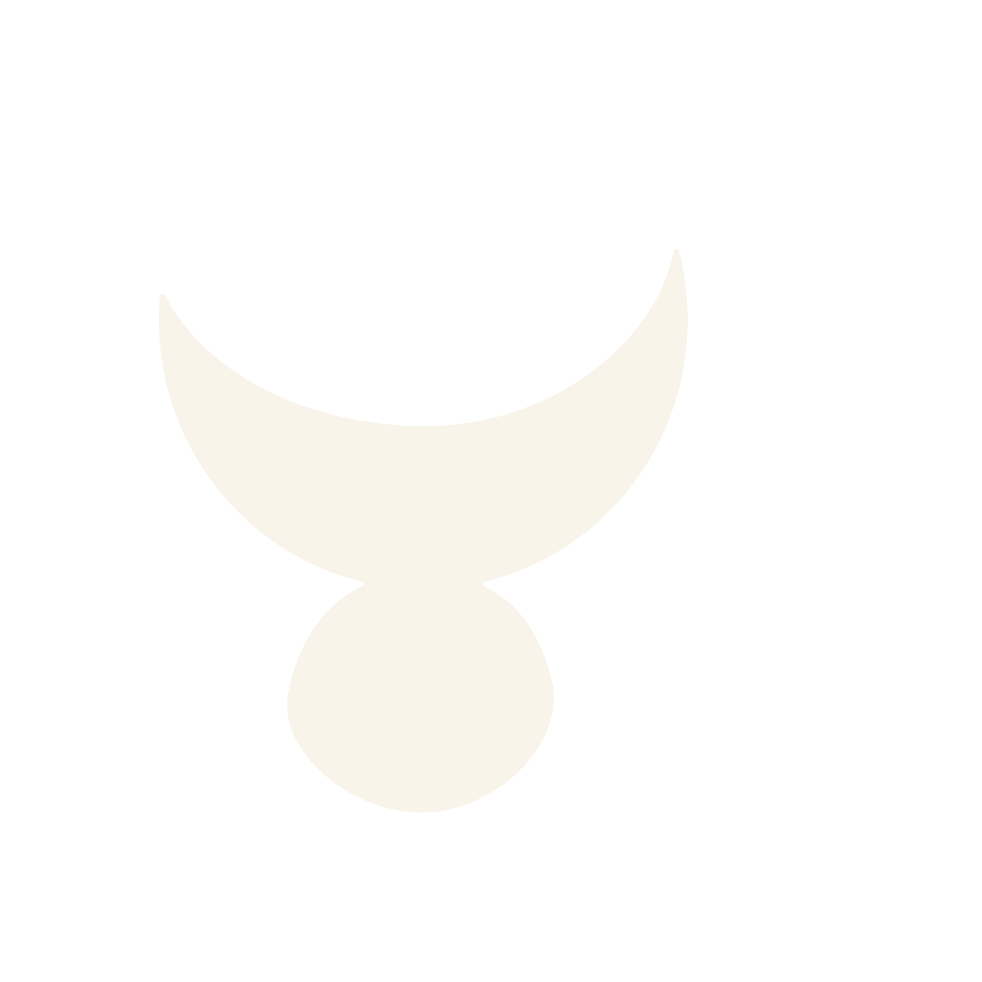 Black and white minimalist logo featuring a crescent moon with a round base, resembling a stylized face with closed eyes.
