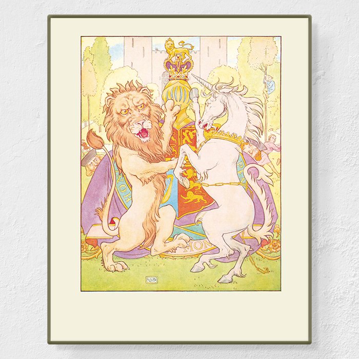 Lion and licorne - Affiche Leonard Leslie Brooke