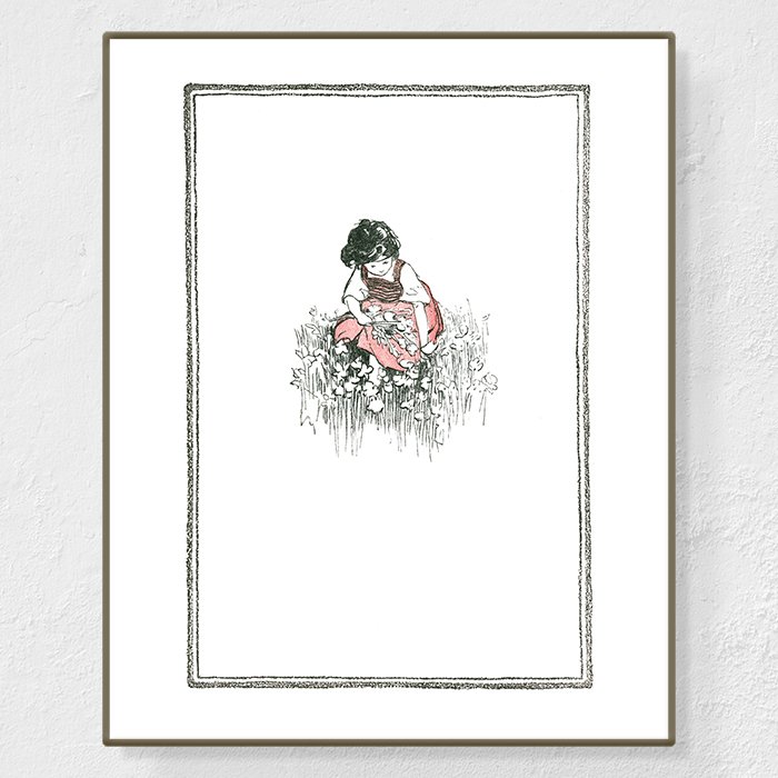 Heidi picking flowers - Affiche Jessie Willcox Smith