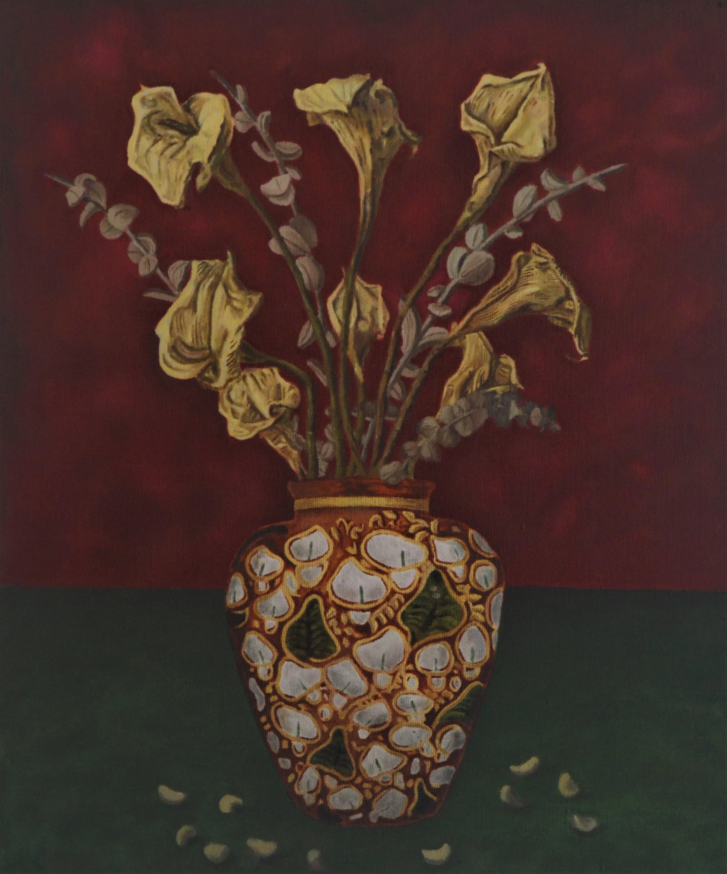 Jarrón con Alcatraces Marchitos