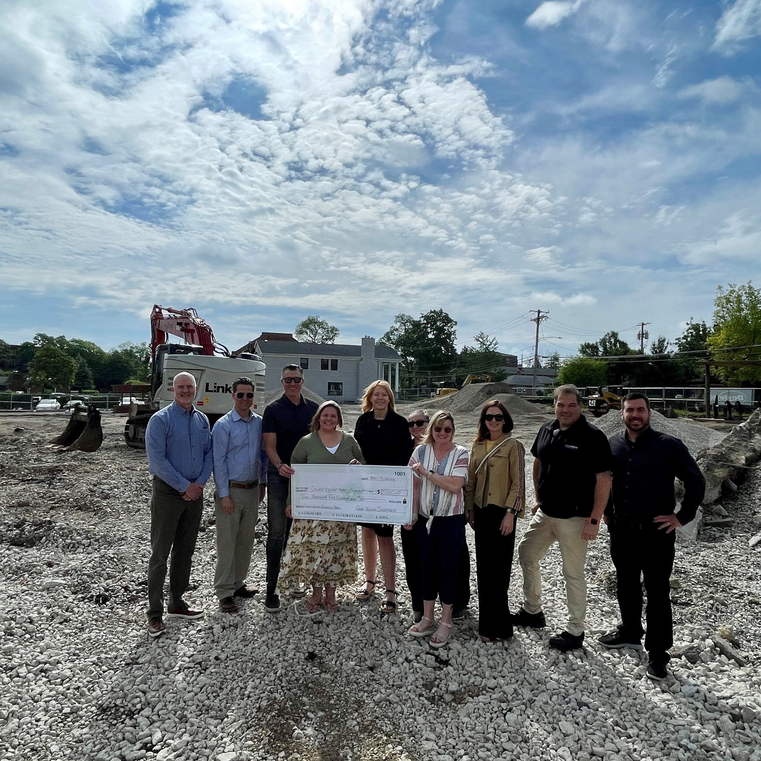The Glen Ellyn Chamber of Commerce has donated $2,500 to the Glen Ellyn Parks Foundation in support of the &ldquo;From Parking Lot to Park!&rdquo; campaign for the future Downtown Community Park.

Members of the Chamber Board of Directors and Glen El