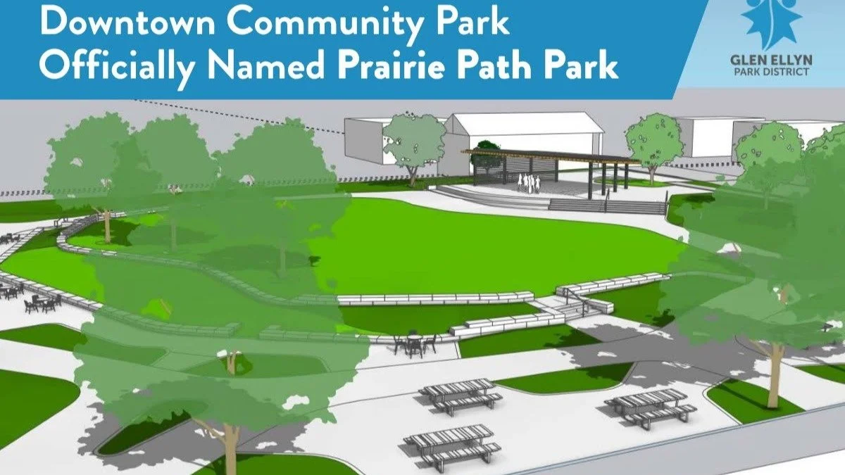 At its May 19, 2026, meeting, the Park Board of Commissioners approved Prairie Path Park as the official name of the new Downtown Community Park.

In doing so, the Board recognized the strong connection residents already have to Prairie Path Park and