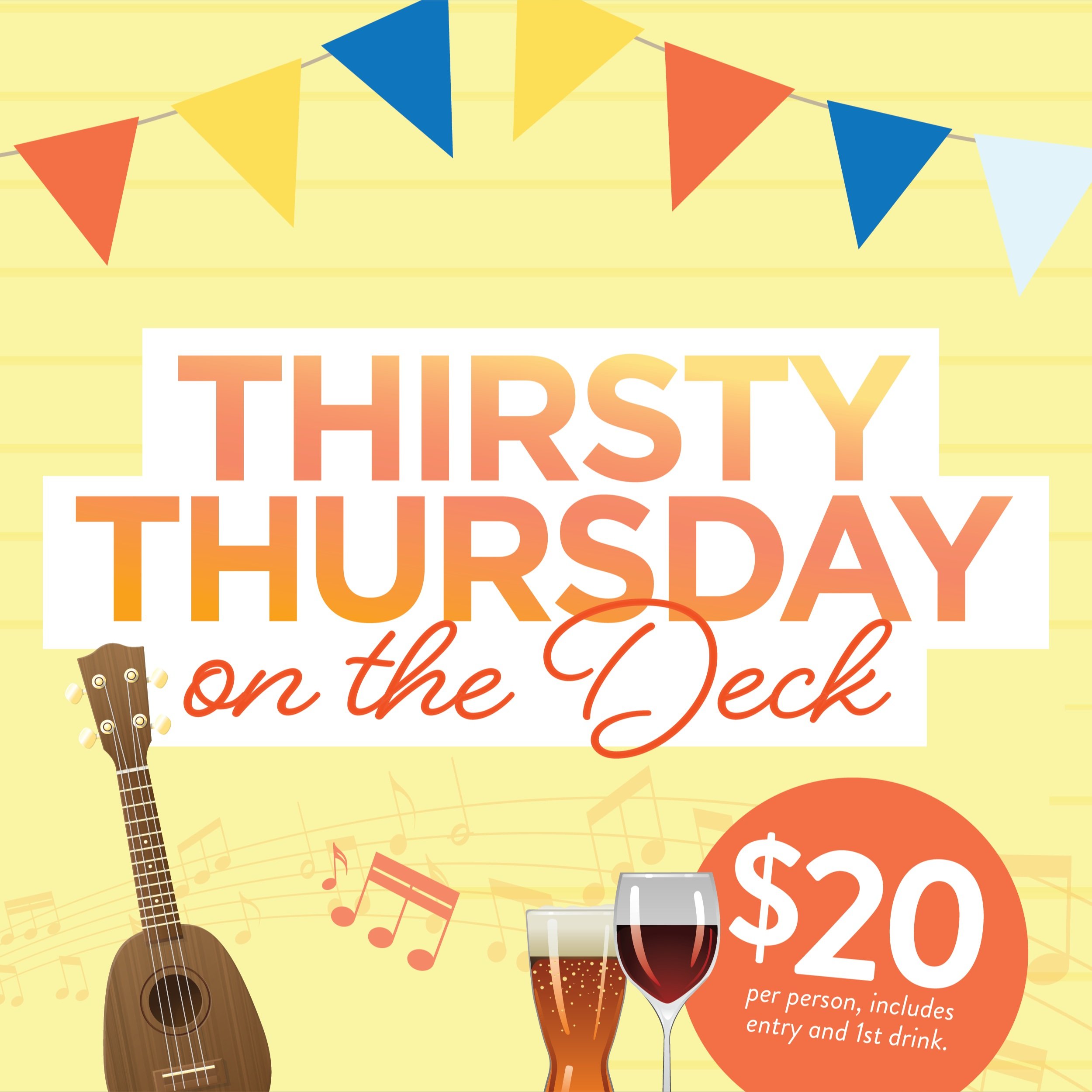 🍻 One last Thirsty Thursday on the Deck! 🎶

Join us on Thursday, August 6, from 6&ndash;9 p.m. at Lake Ellyn Boathouse for the final Thirsty Thursday of the summer!

Enjoy live music by the Keith Baumann Acoustic Americana Duo, craft beer and wine 