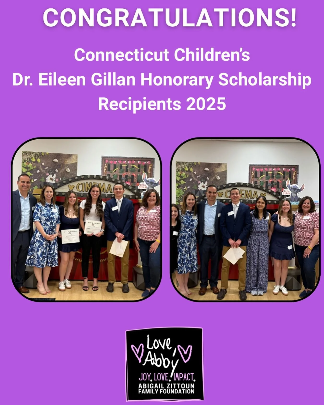 We are honored to join with Andrew’s Ohana Foundation to fund the Dr. Eileen Gillan Honorary scholarships through the REACH for the STARS Pediatric Cancer Survivorship Program at Connecticut Children’s Medical Center. These incredible, ta