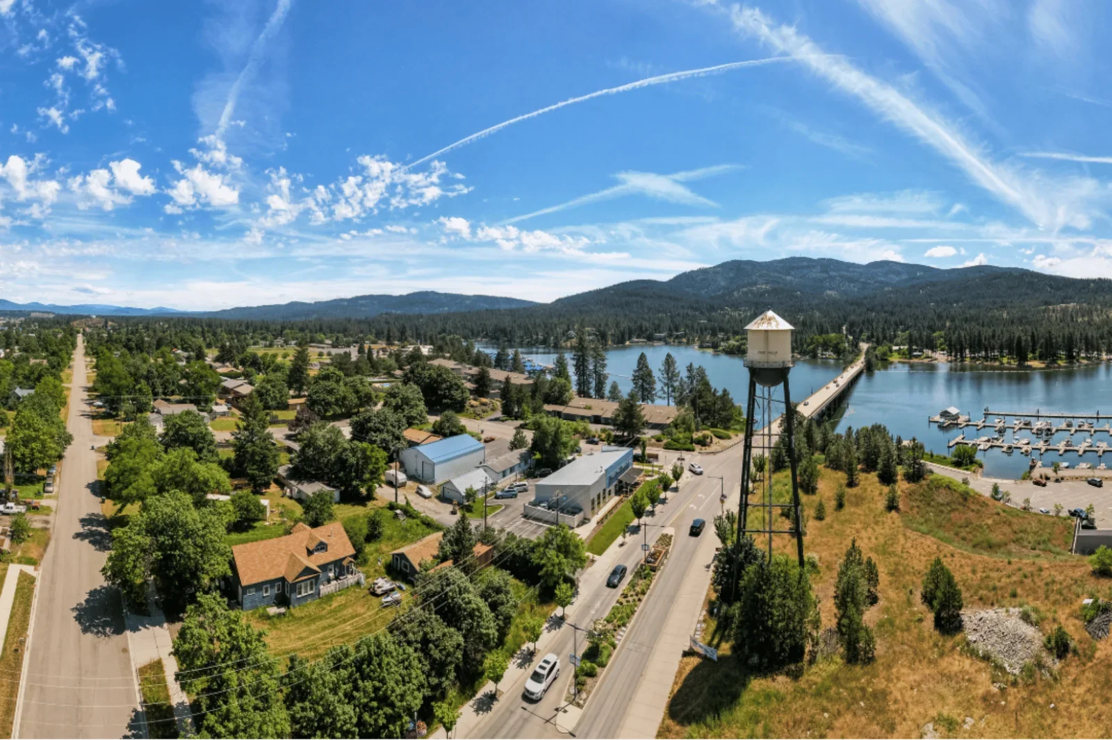 Aerial Photo of Post Falls, ID next to Post Falls Family and Cosmetic Dental