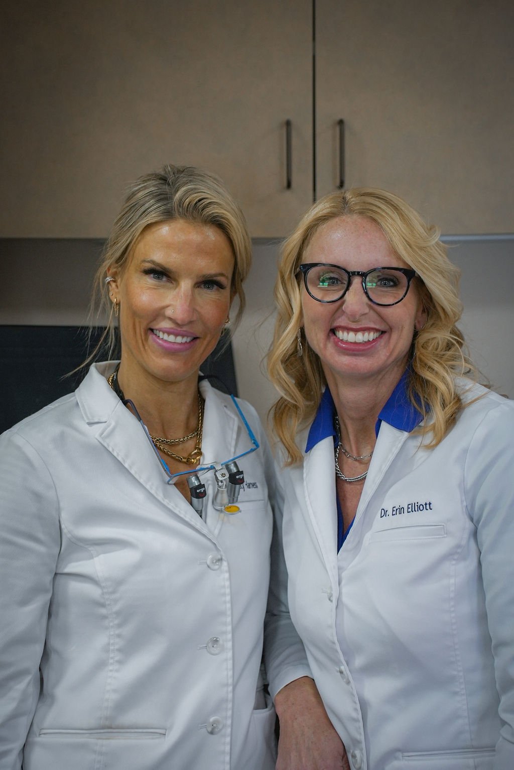 Headshot of Dr. Kelly Harness & Dr. Erin Elliott at Post Falls Family & Cosmetic Dental