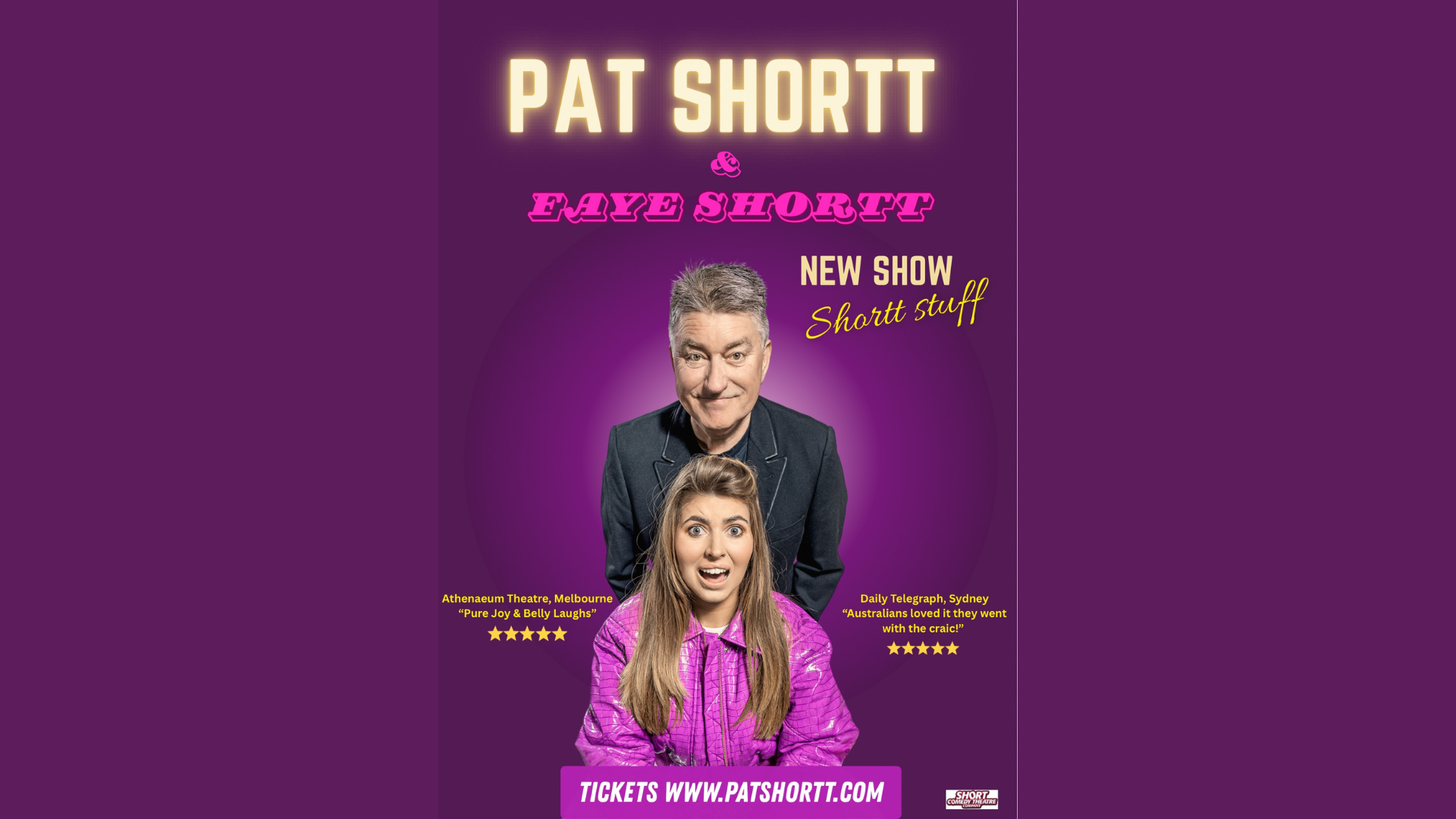 Pat Shortt and Faye Shortt promotional poster for the comedy show Shortt Stuff