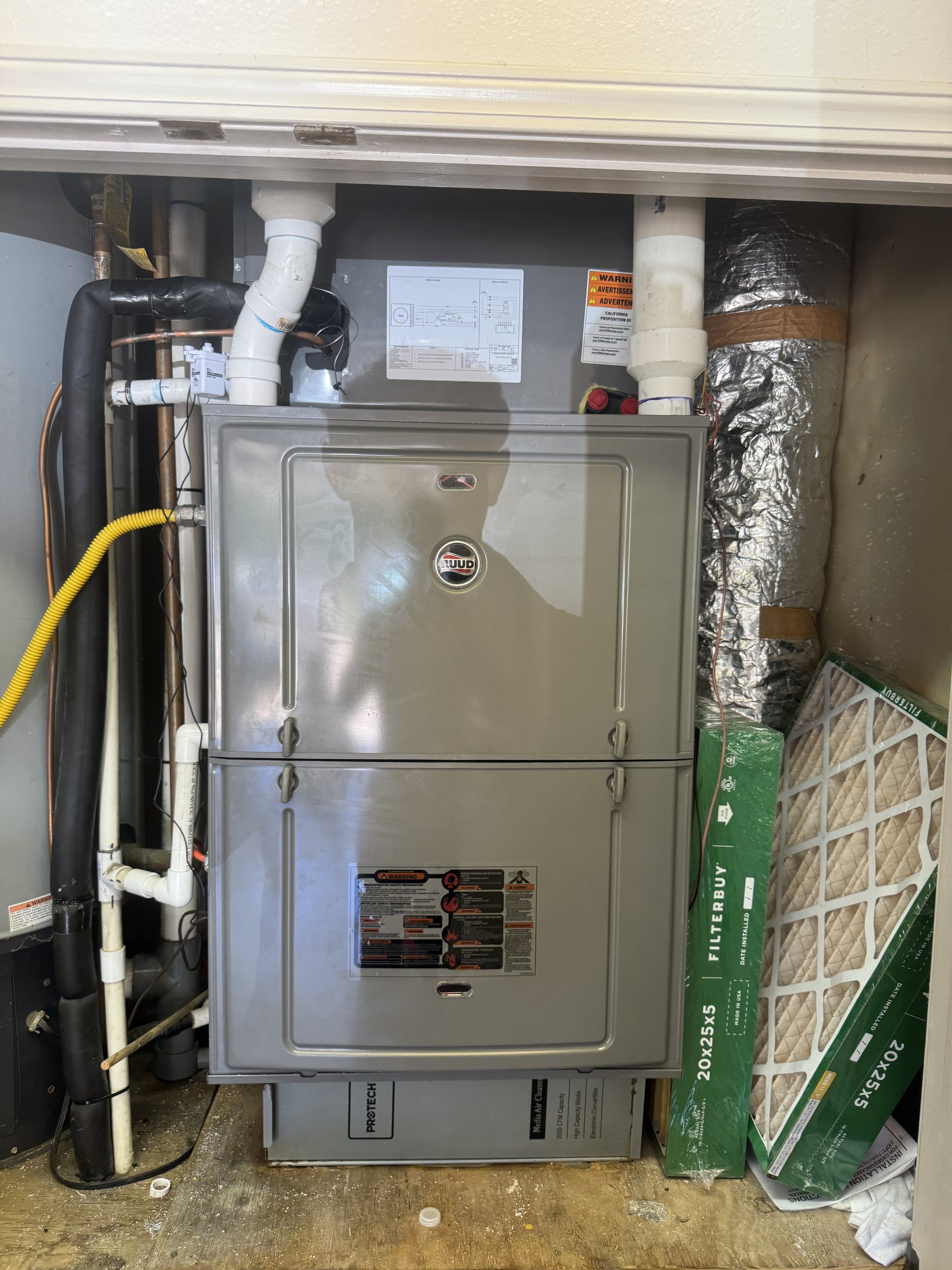 Newly installed central air conditioning unit at a Pocola, OK home by Clark HVAC