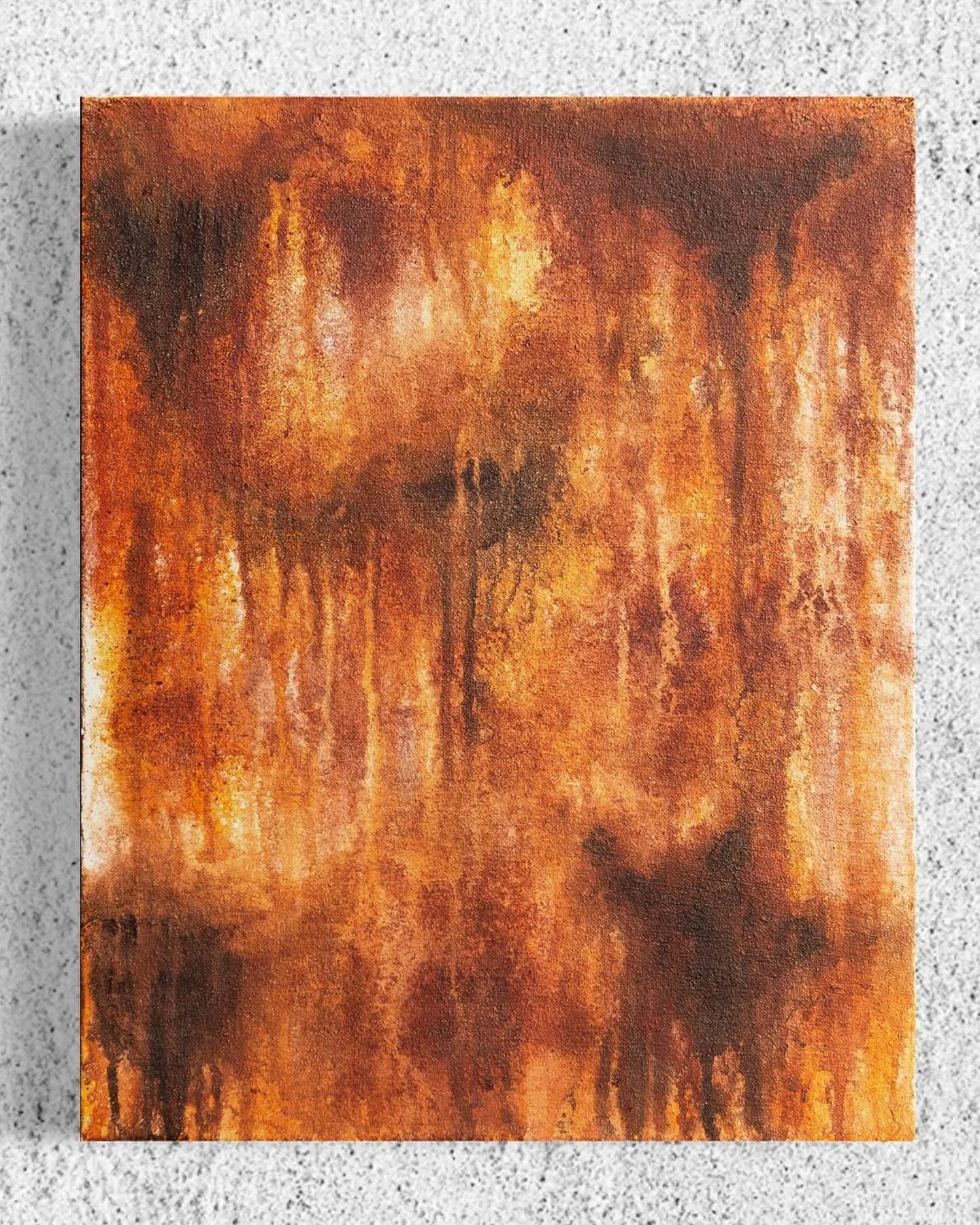 RUST 1 - 16 x 20 inch - Arcylic and ink on sand and gesso canvas 🟧 Really exited to show off this piece I&rsquo;ve been working on for a while now, I&rsquo;ve been really inspired by all the surfaces and textures I see around me, growing up and livi