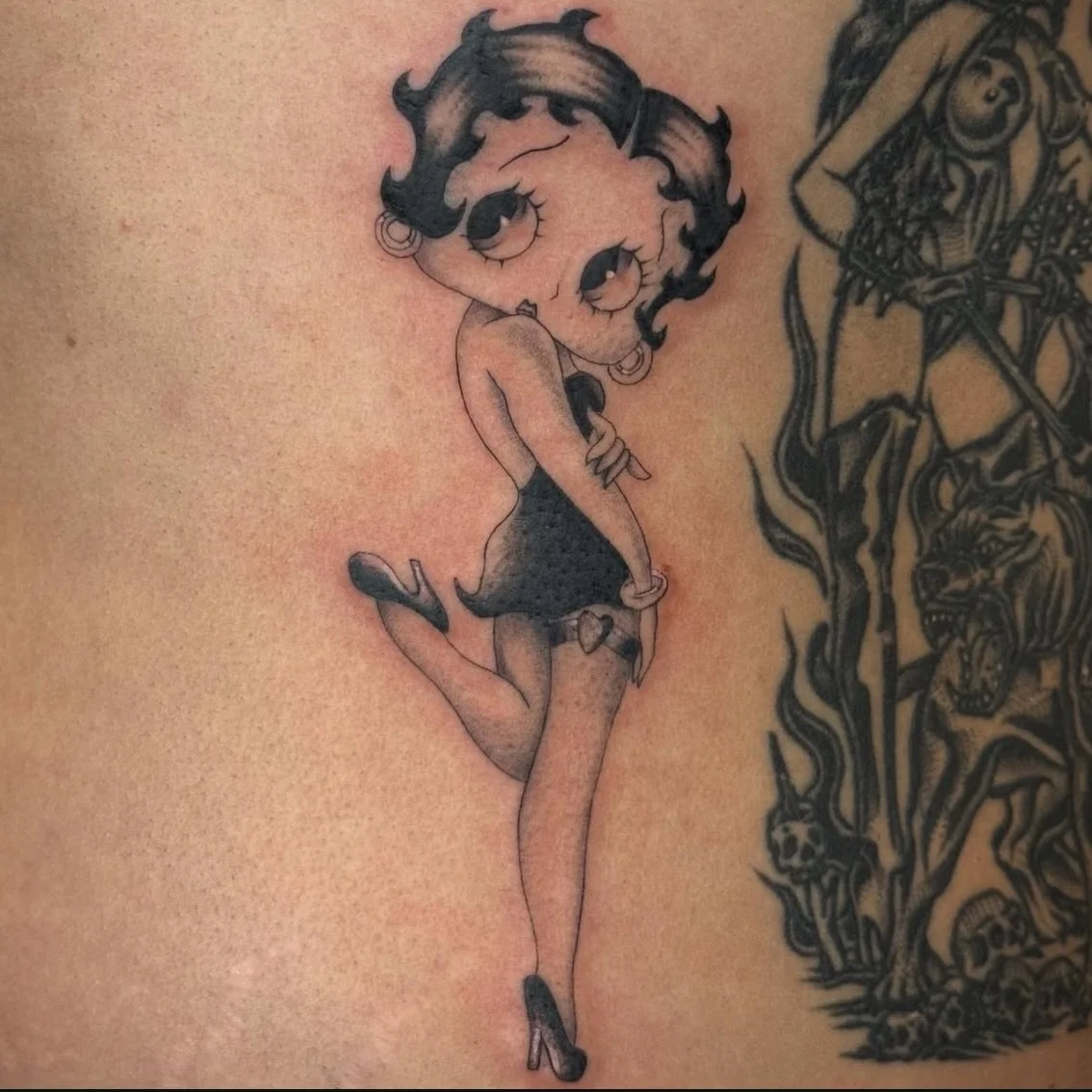 Betty Boop always 
by @katiewisetattoo 
.
.
.
.
.
.
#bettyboop #bettybooptattoo #greenpoint #brooklyntattoo #eastrivertattoo