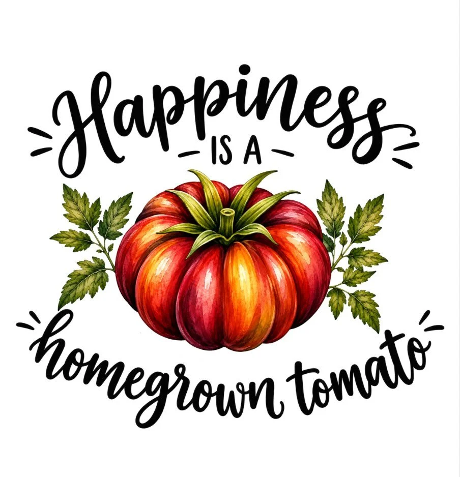 Work on a new sticker (and maybe shirt design) so I need to know&hellip;leaves or no leaves? Which do you prefer? #smallbutmightygarden #growingtomatoes #growwhatyoueat #backyardfarm #gardenstickers