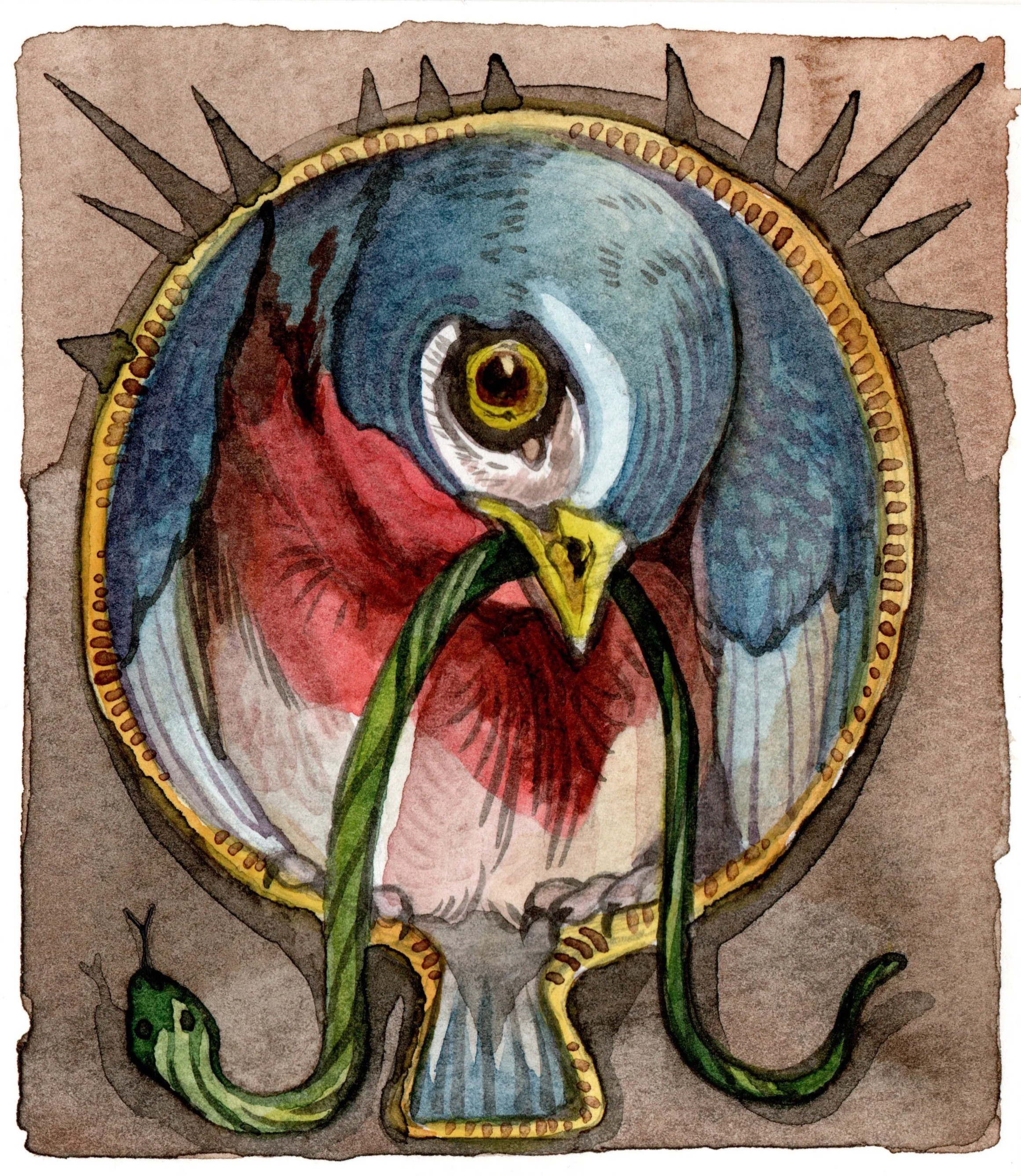 "Look At Me" 3.5x4in Watercolor