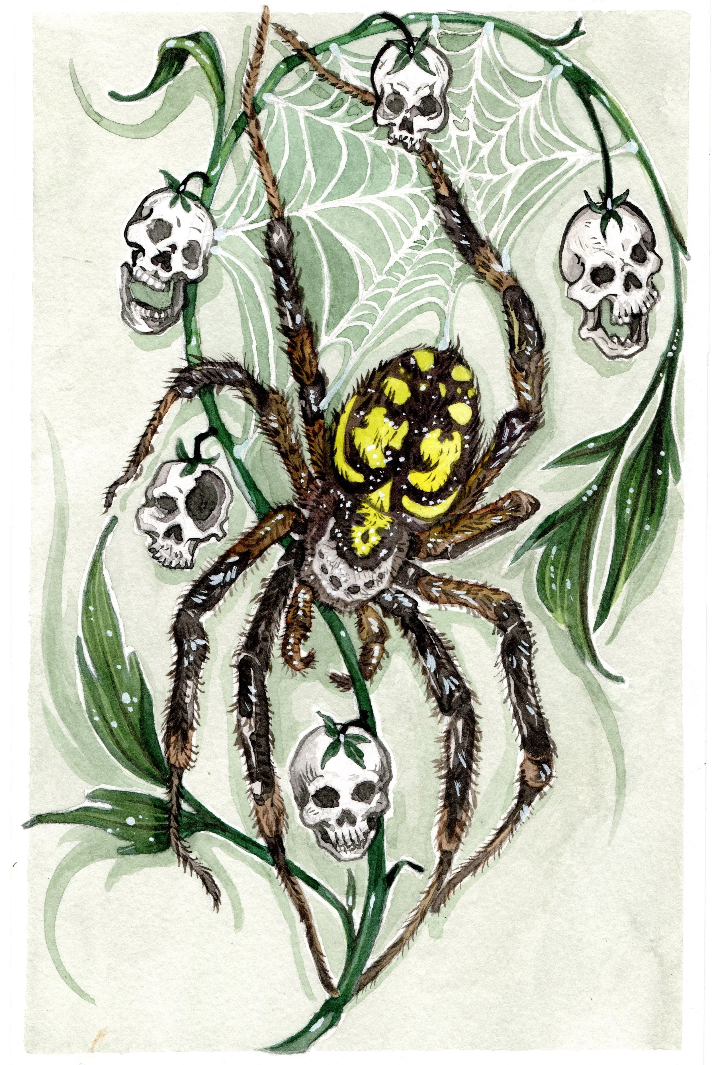 Skulls & Hairy Legs 7x9in Watercolor