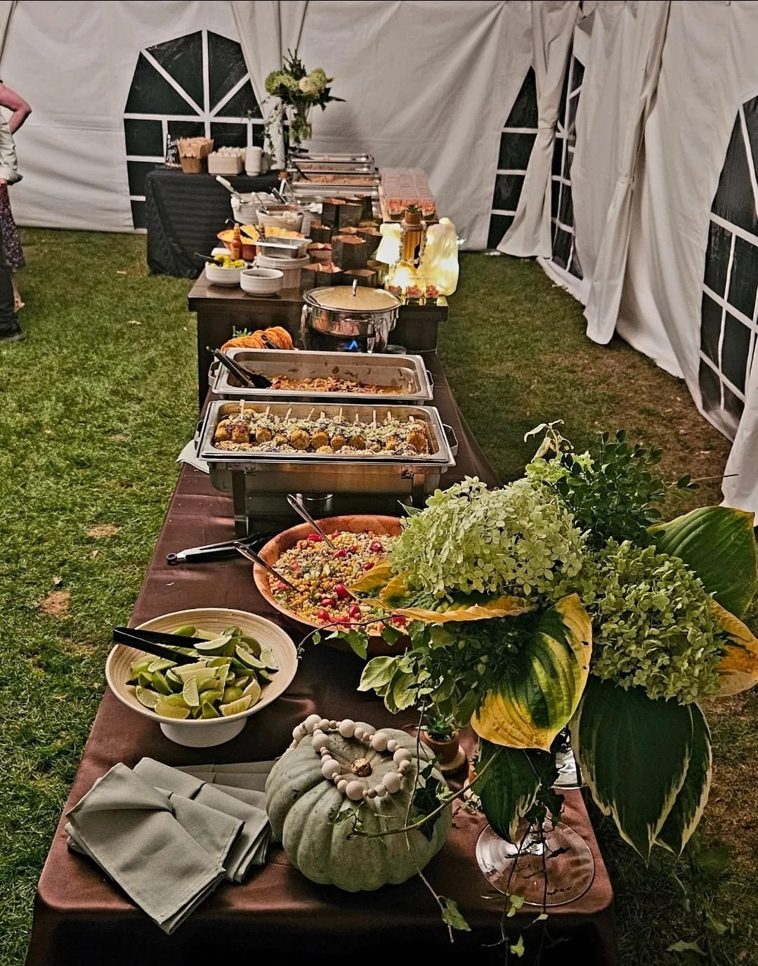 Wedding Dinner set up Taco Bar!