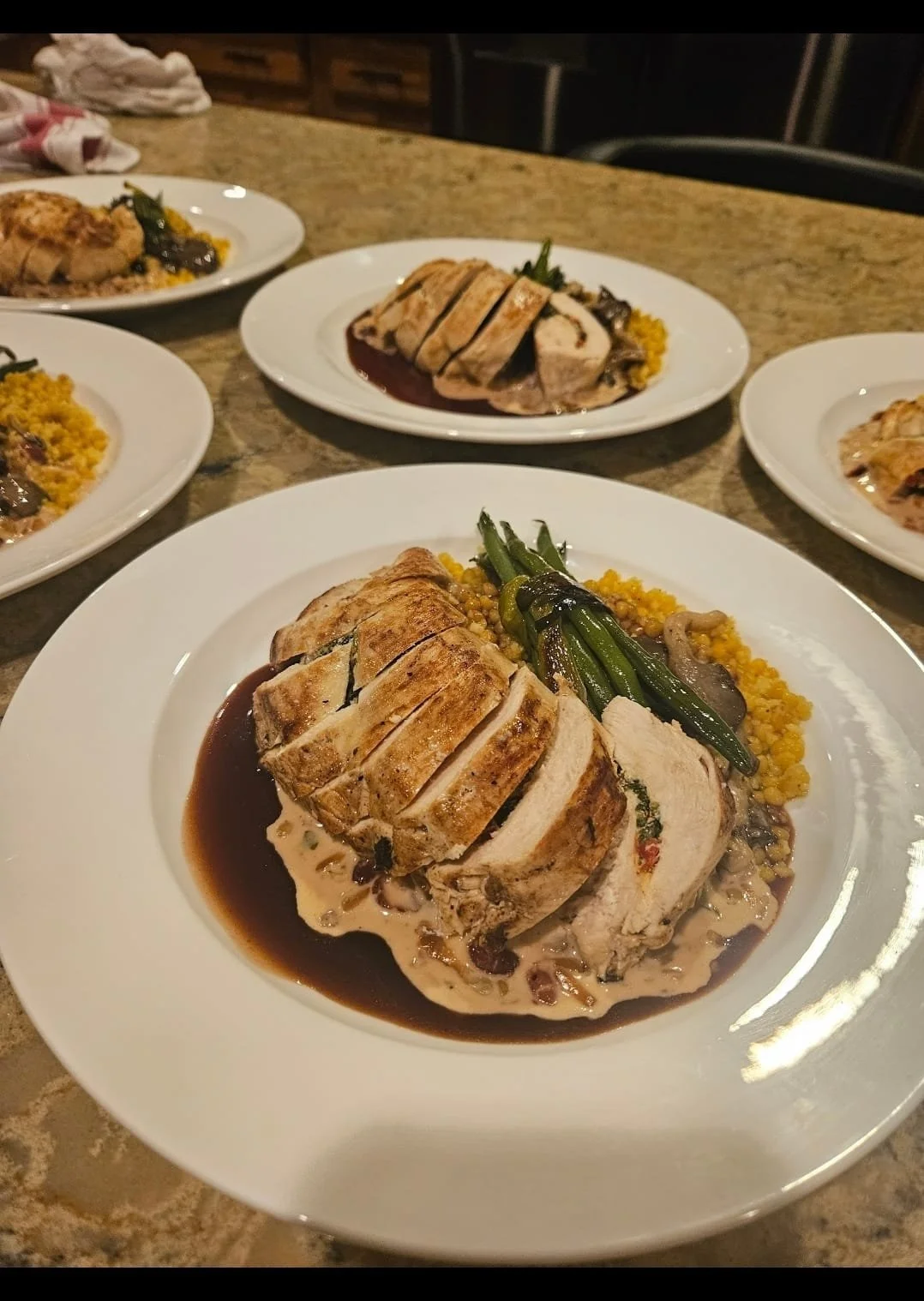 Chicken Breast stuffed with goat cheese & spinach 