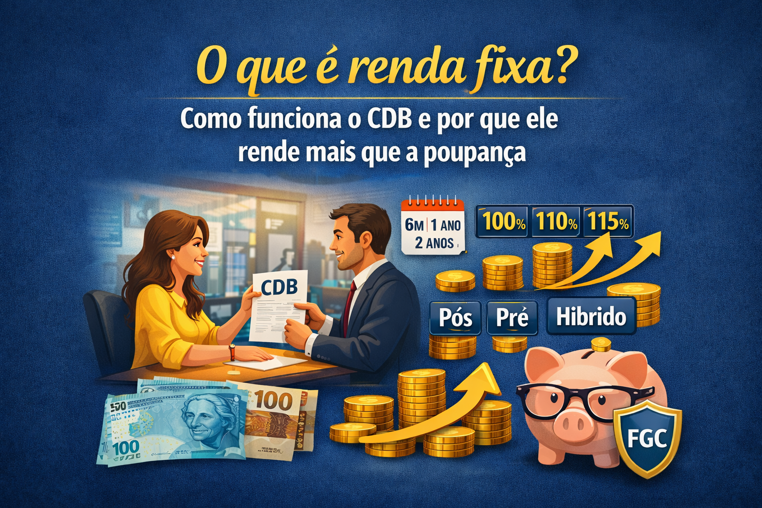 O que é renda fixa?  como funciona o CDB, e por que ele rende mais que a poupança