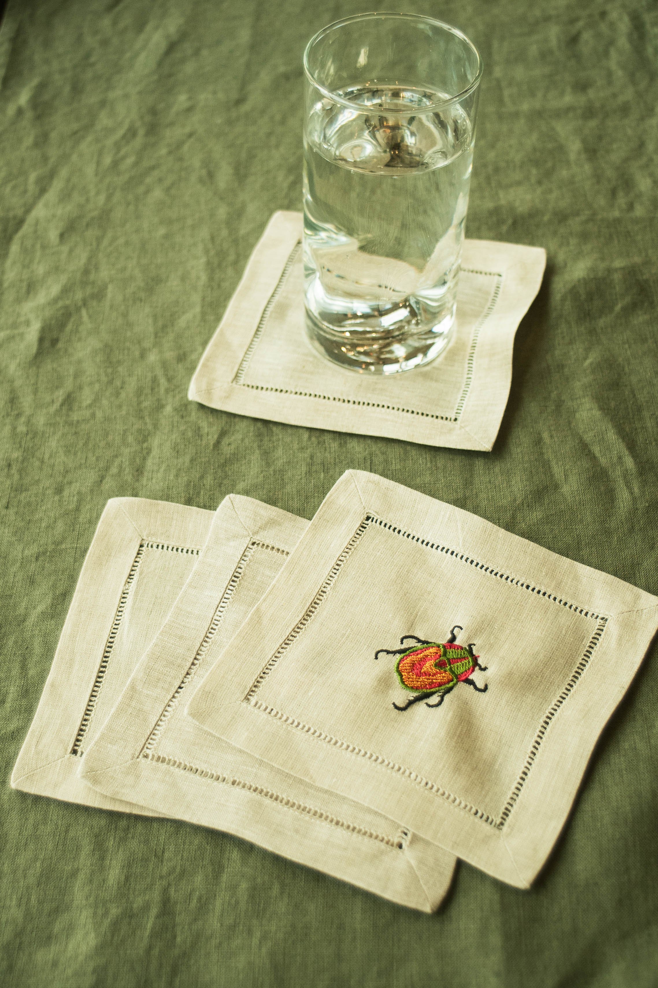 Bug Cocktail Coasters in use