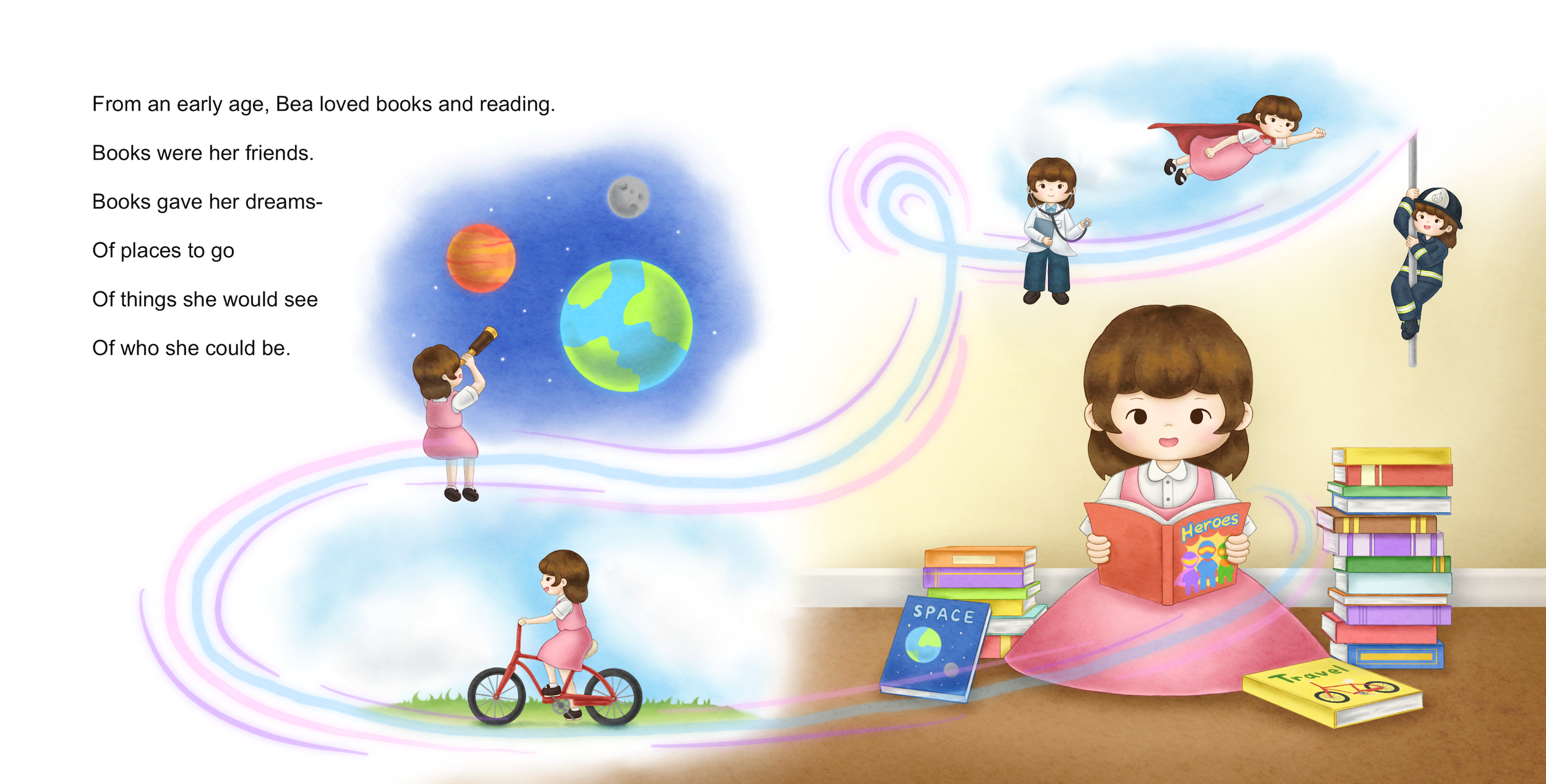 Illustration from the book with text