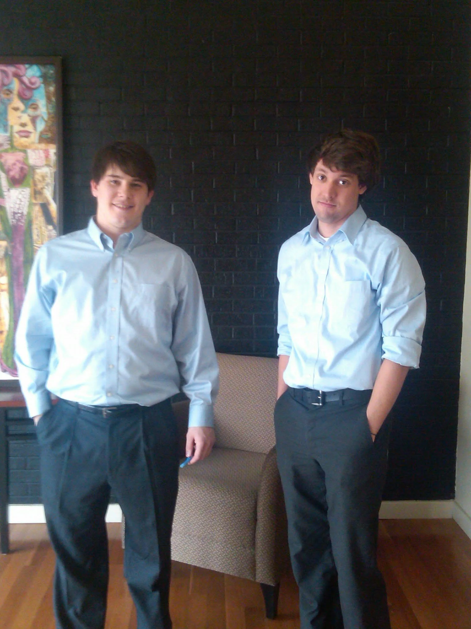 Jason and Chason dressed alike. Again