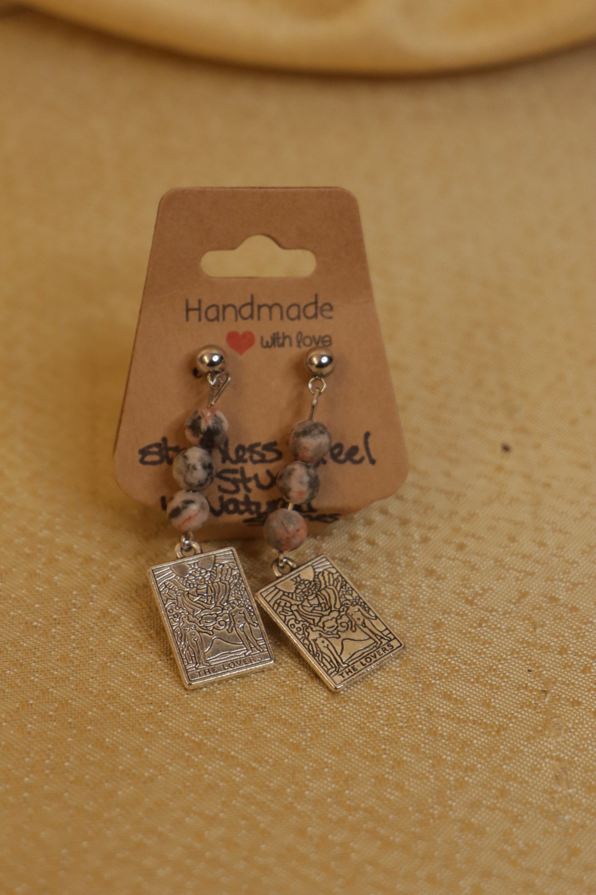 The Lovers Stainless Steel Stud with Natural Stones