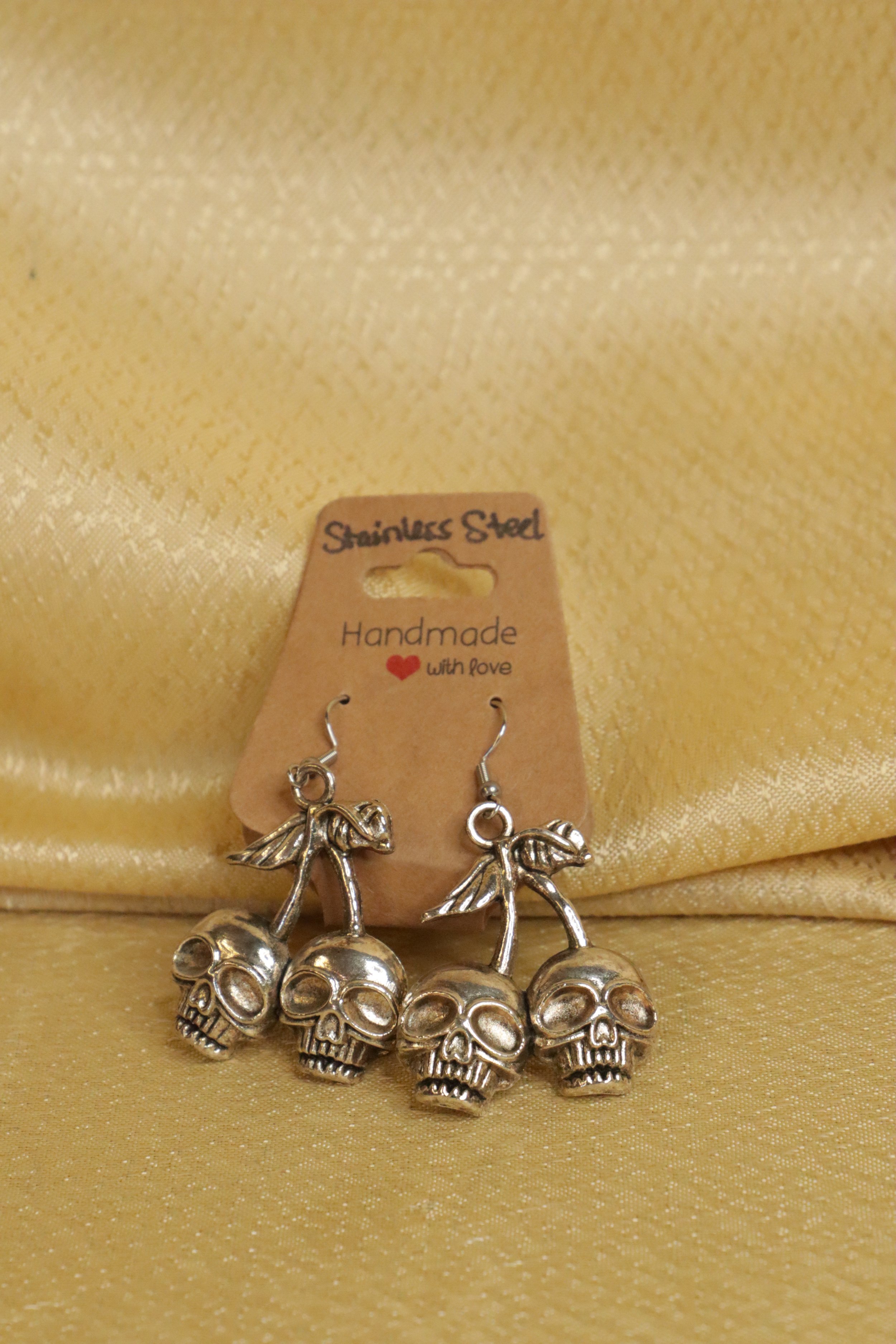 Cherry Skull Earrings