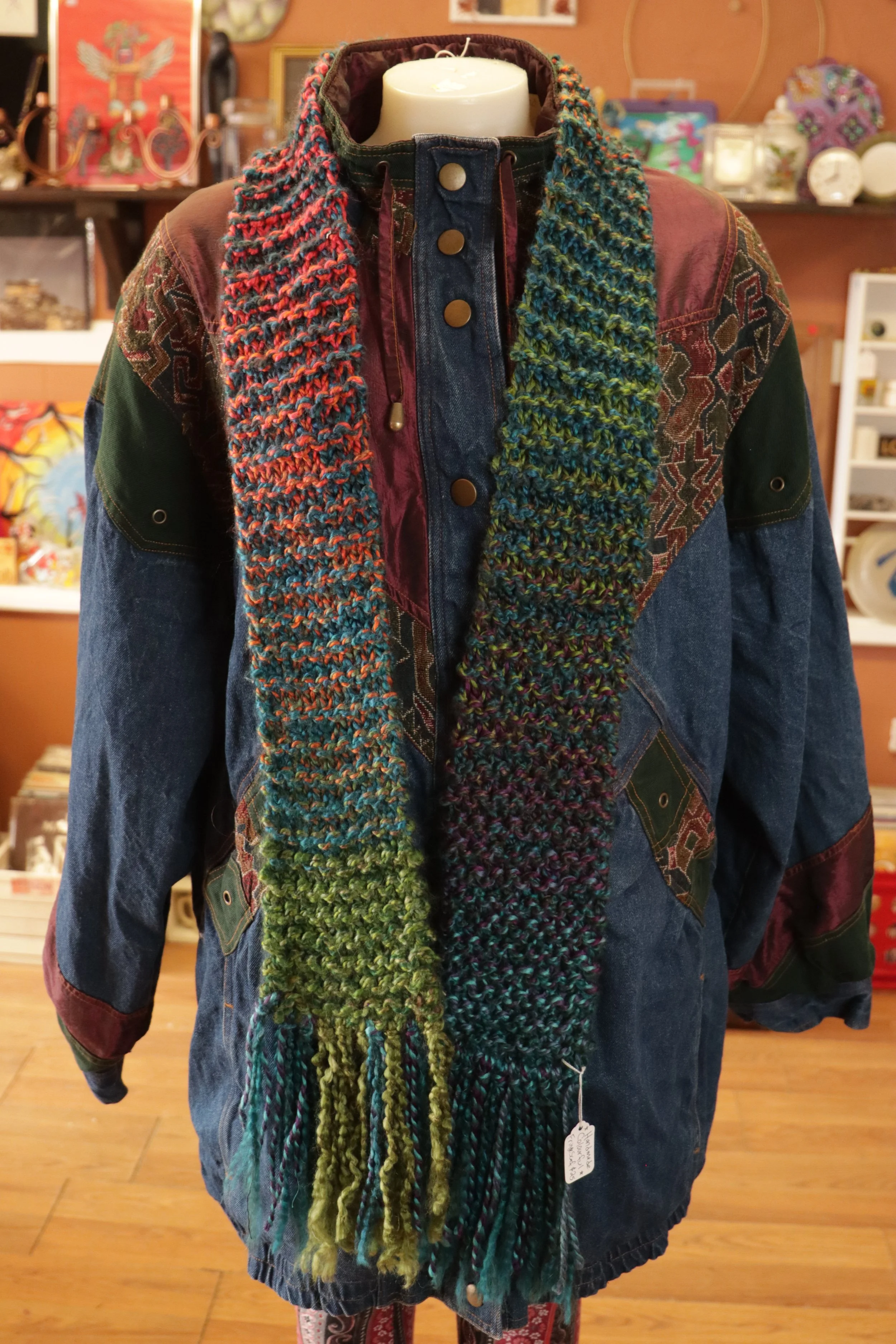 Handmade Colorful Fringe Scarf