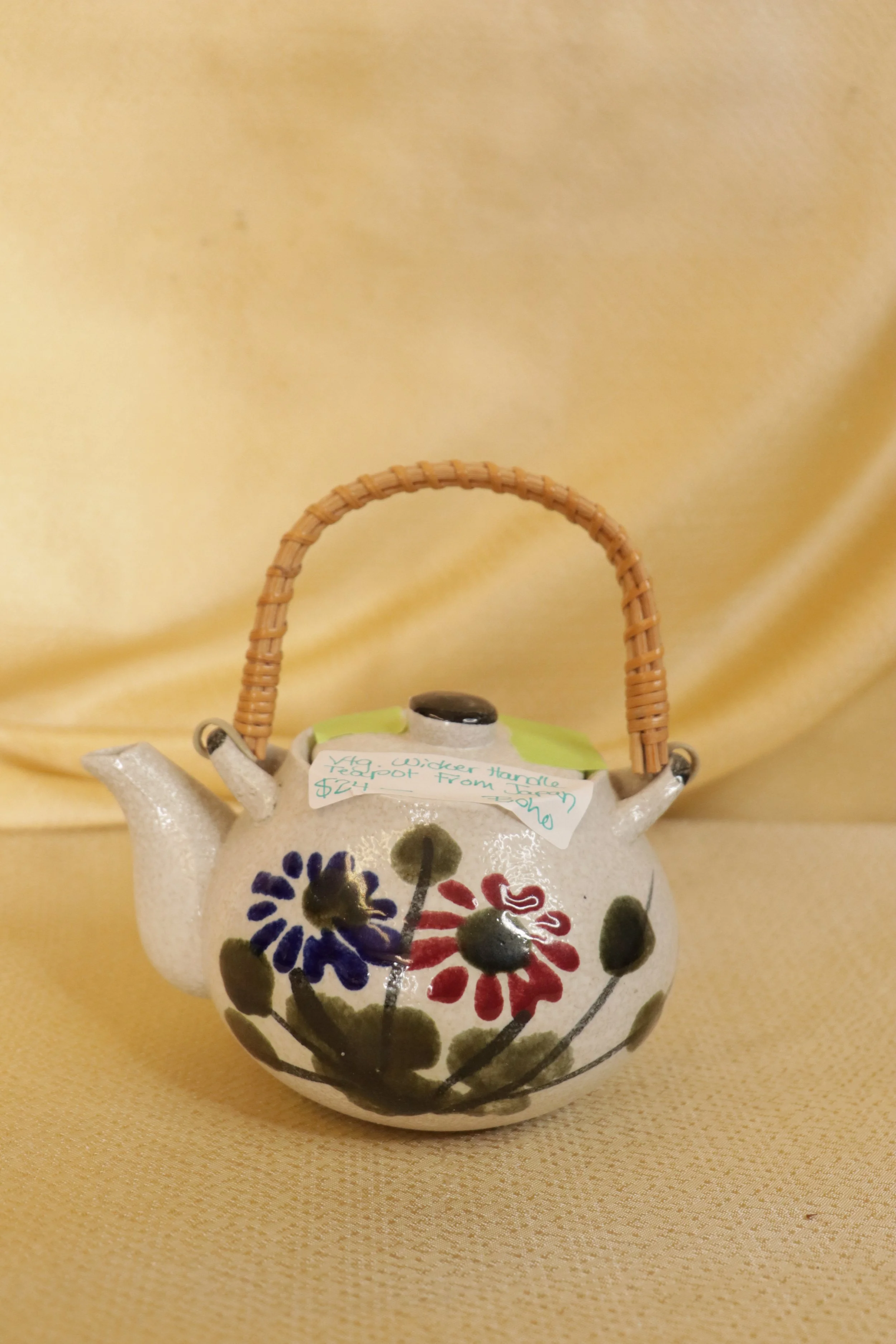 Vintage Wicker Handle Teapot (made in Japan)