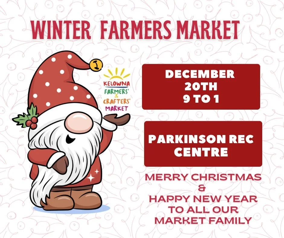 Our last Winter Market of 2025. Perfect time to pick up local produce, last minute Gifts or some delicious holiday baking. Make  this Saturday at must to do on your shopping list. Your one stop for all your Holiday needs&hellip;
@kelownafarmersmarket