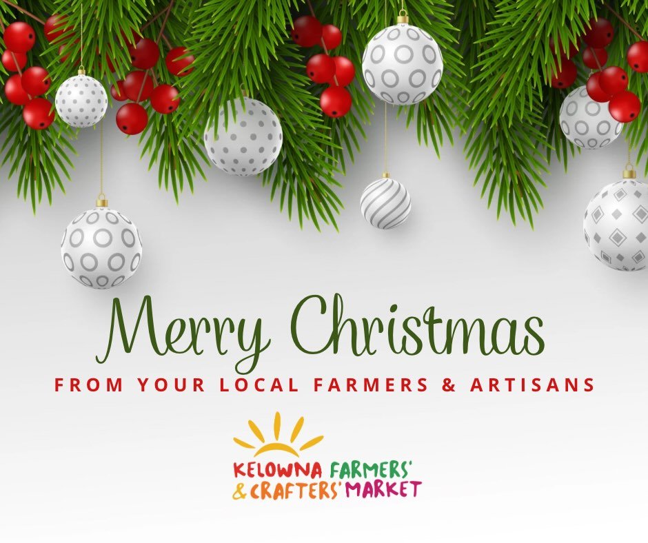 Merry Christmas from our Family to yours.
Thank you for supporting local this Holiday Season and throughout the year&hellip;.
See you in 2026!
@kelownafarmersmarket .
#merrychristmas❤️ #happyholidays #supportlocal #feelinggrateful #farmers #artisans 
