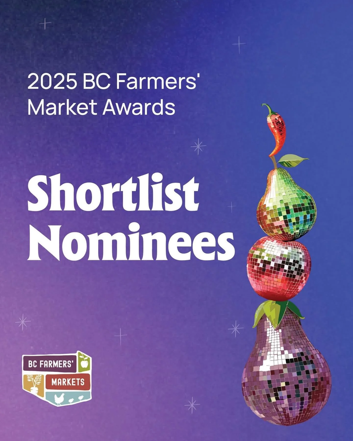 We are excited to share that the @kelownafarmersmarket has been selected as a finalist for Most Outstanding Community Impact (Large BC Farmers&rsquo; Markets) at the 2025 BC Farmers&rsquo; Market Awards in March. 

Thank you to our vendors, staff, cu