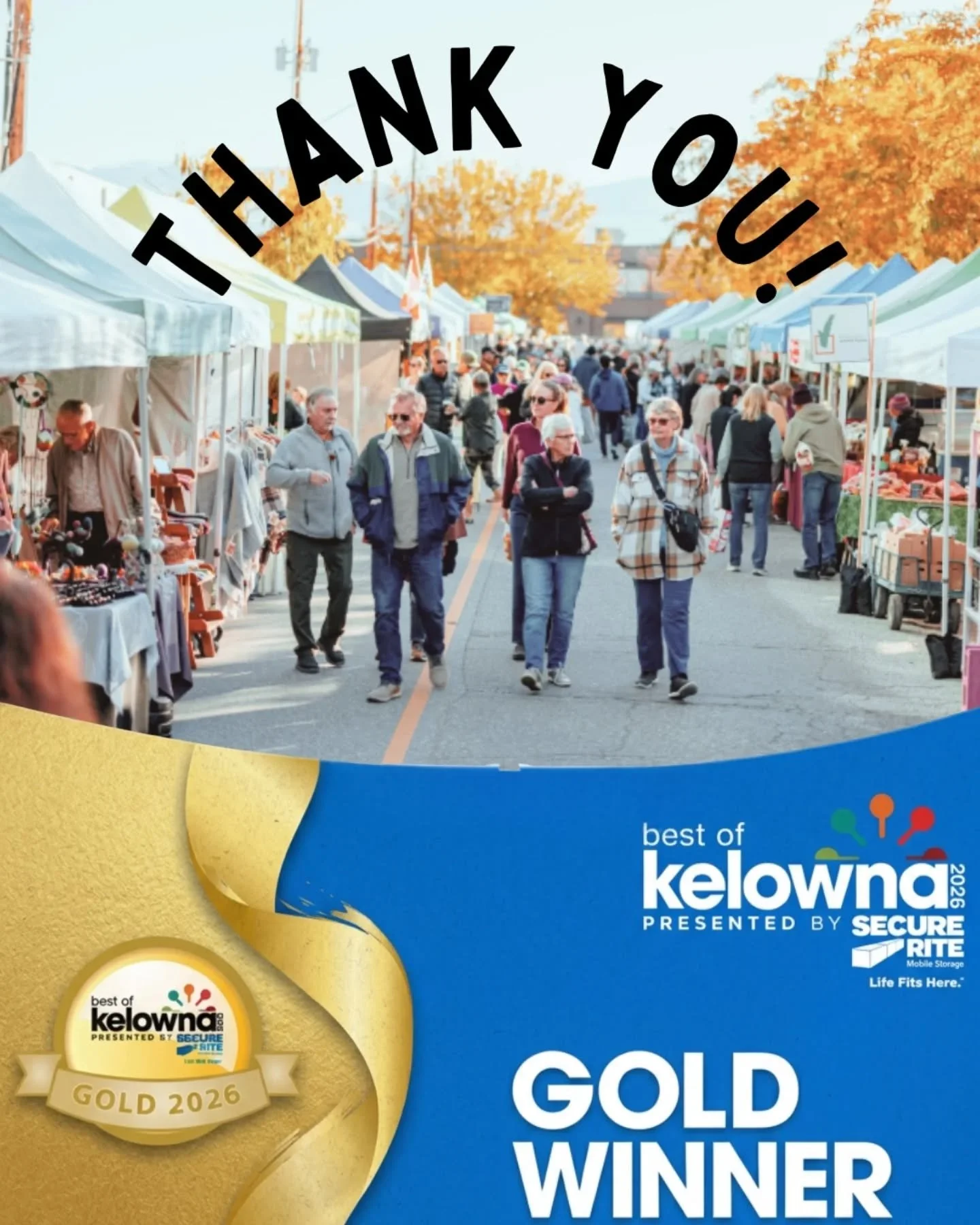 The Kelowna Farmers&rsquo; &amp; Crafters&rsquo; Market is honored to receive GOLD for Best Farmers &amp; Craft Market in the 2026 Best of Kelowna Awards! 

As a market, we are incredibly proud to bring local goodness, fresh produce, handmade creatio