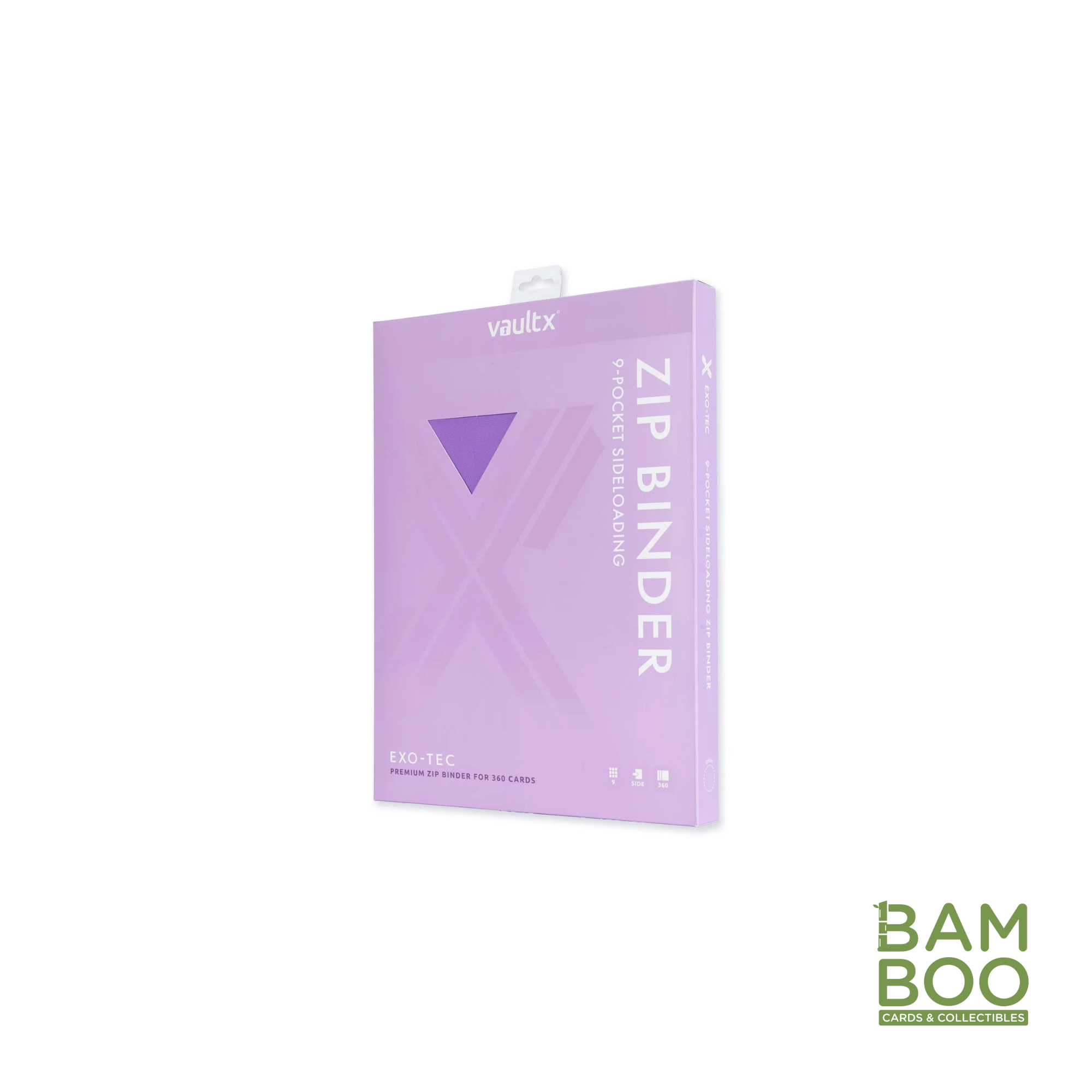 Purple 9-Pocket Card Binder | Vault X Exo-Tec Zip Binder 360 Cards