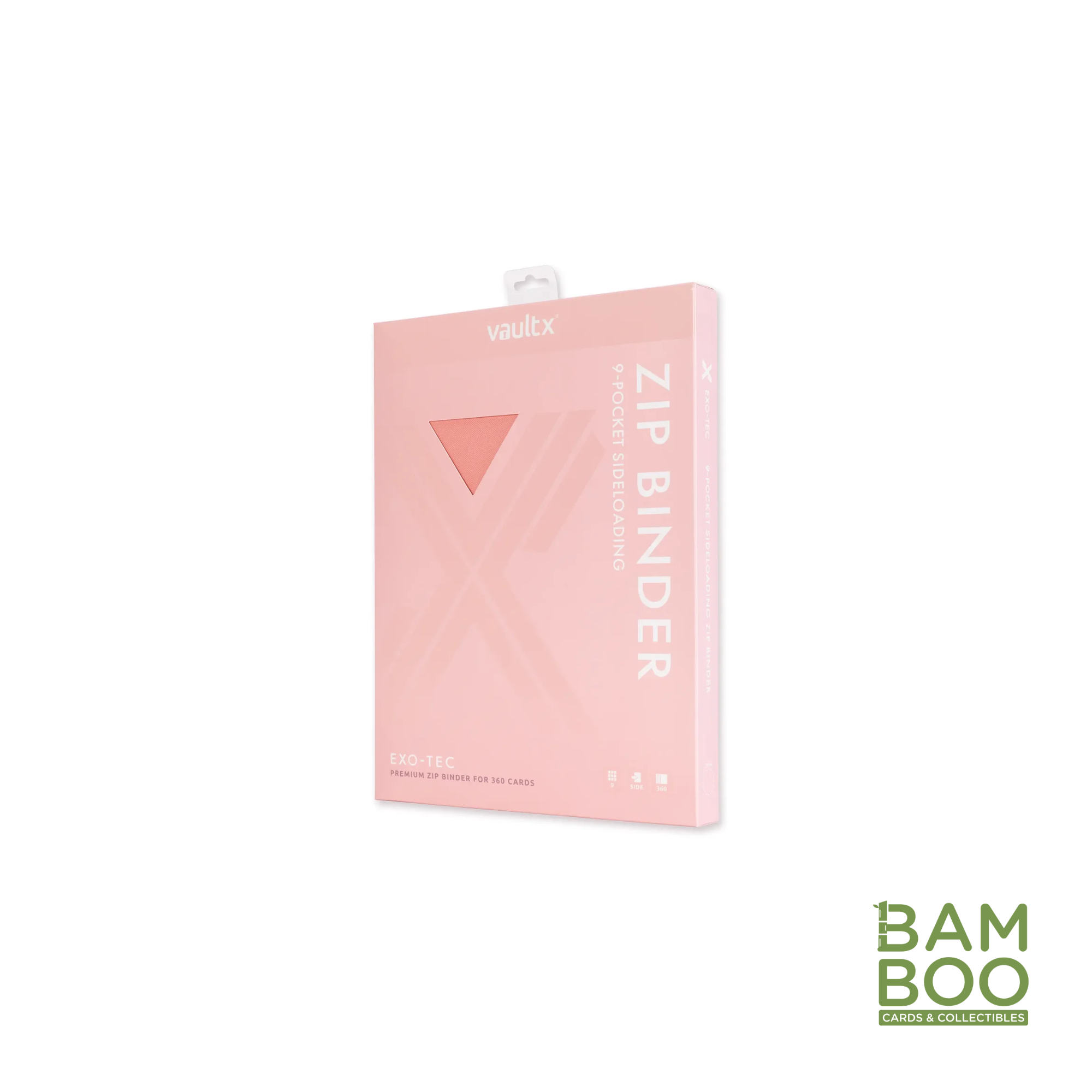 Pink 9-Pocket Card Binder | Vault X Exo-Tec Zip Binder 360 Cards