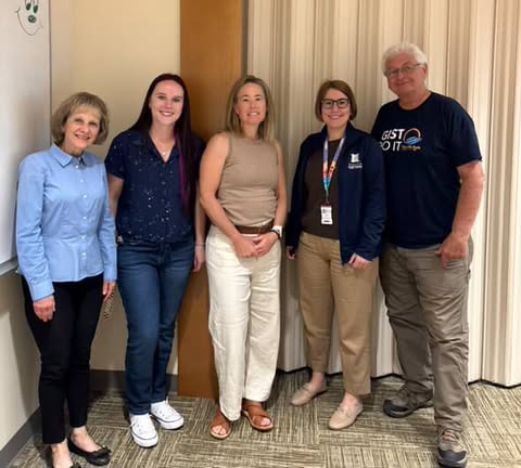Jerry and GIST advocates (l-r) Carrie Callister, MaKayla Evans & Natalie Power met with Dr. Vaia Florou at Huntsman Cancer Institute in Salt Lake City June 9th.