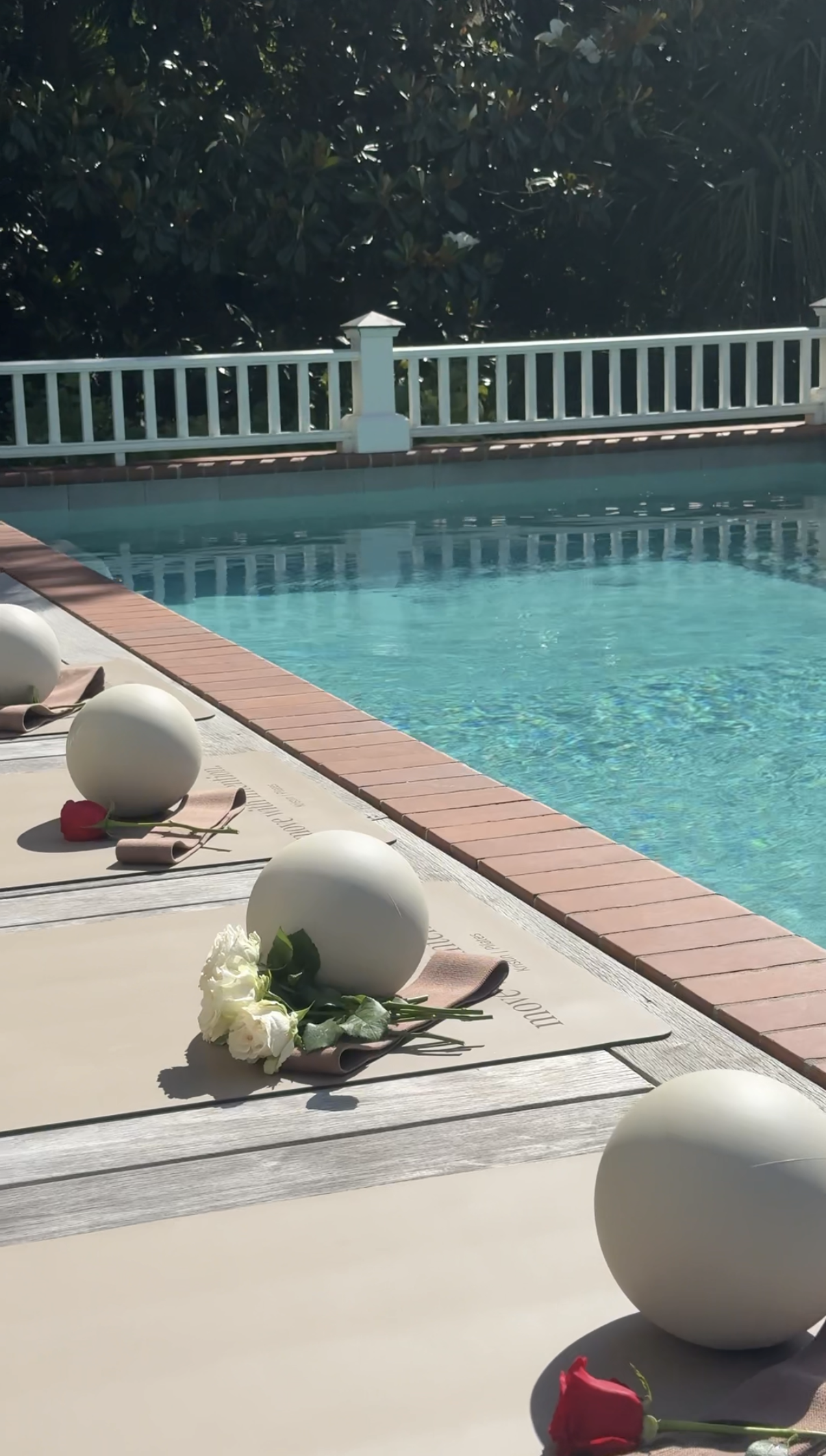 poolside pilates for a bachelorette party in Charleston area